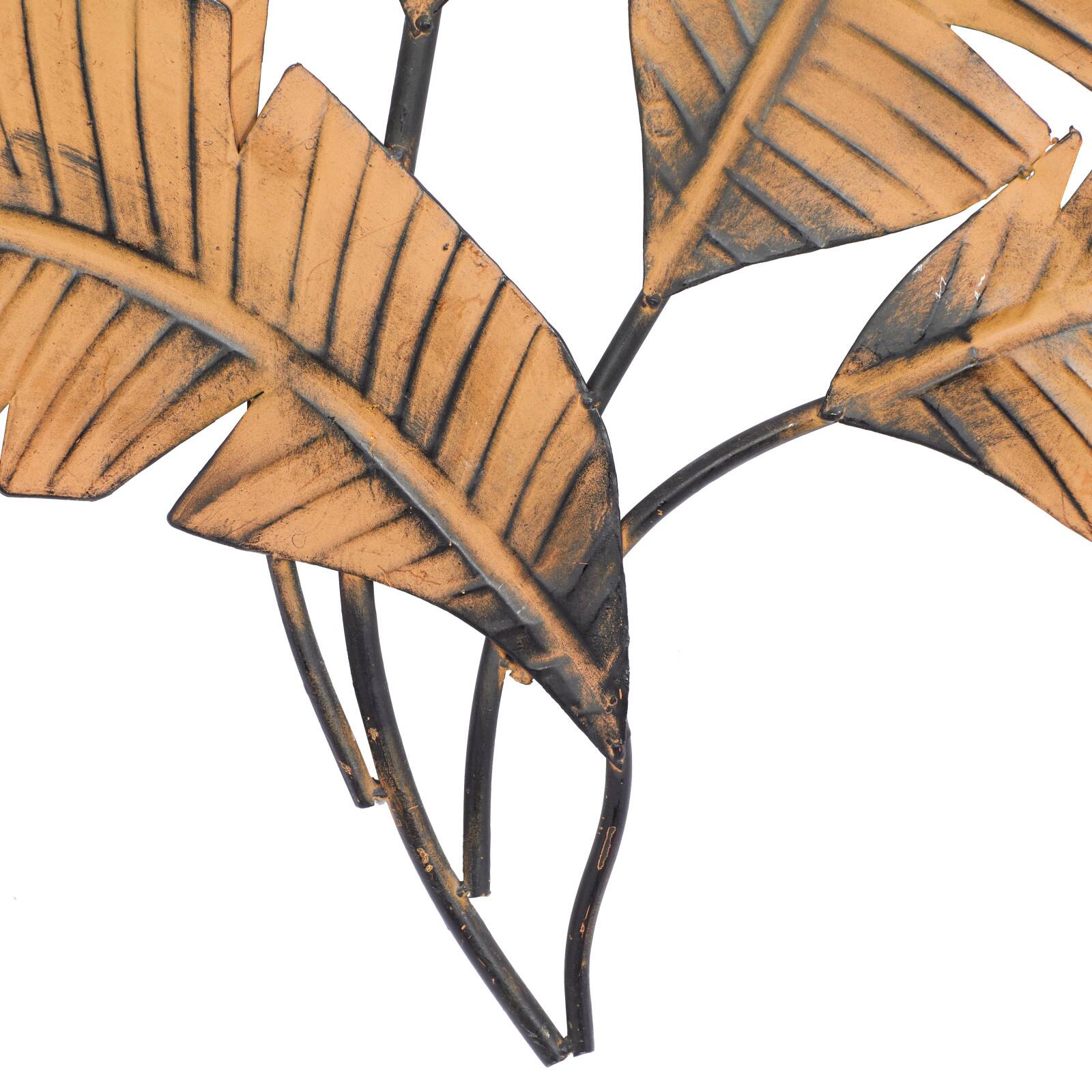 Brown Palm Leaves Rustic Metal Wall Decor