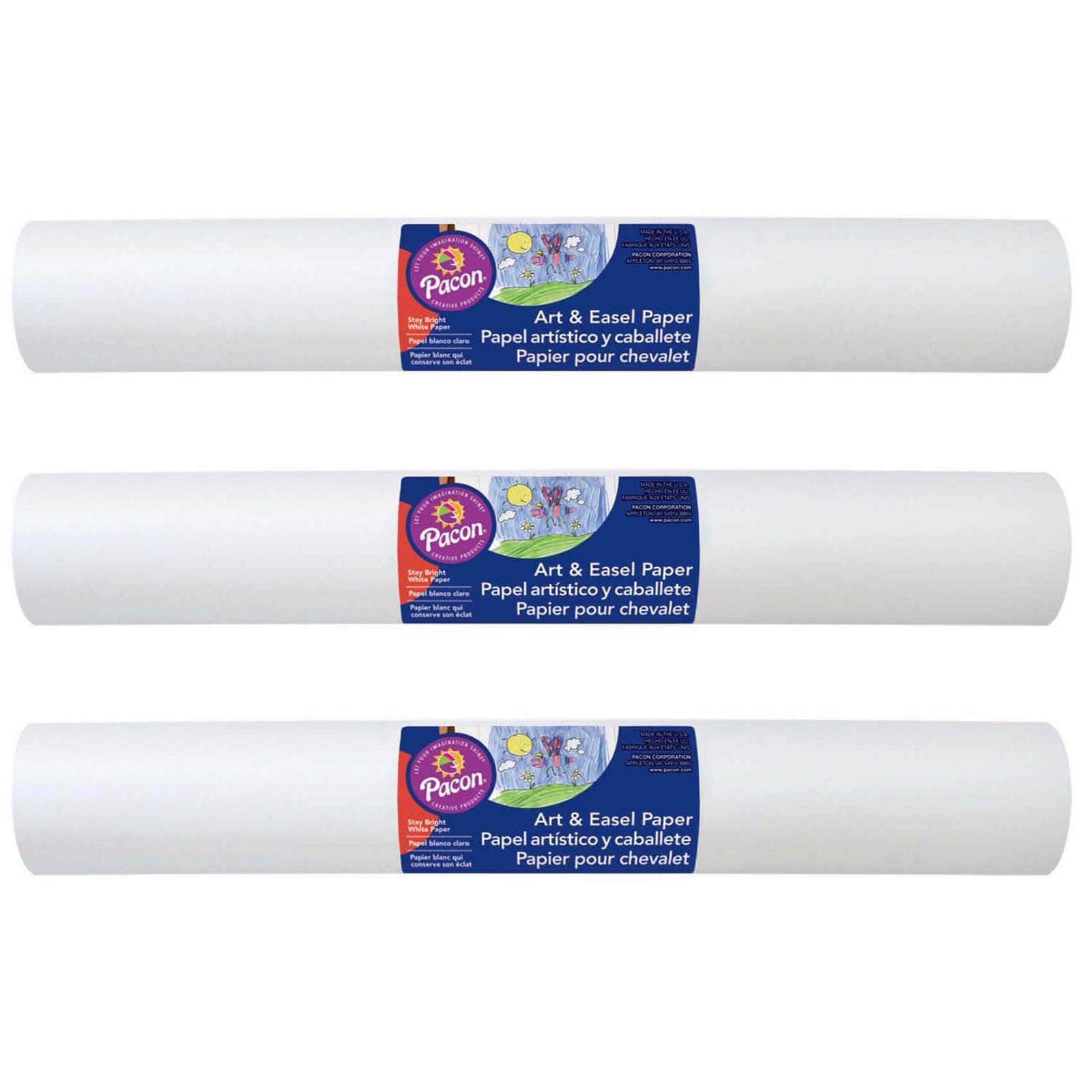 Pacon® 18" x 50ft. White Art & Easel Roll, 3ct.