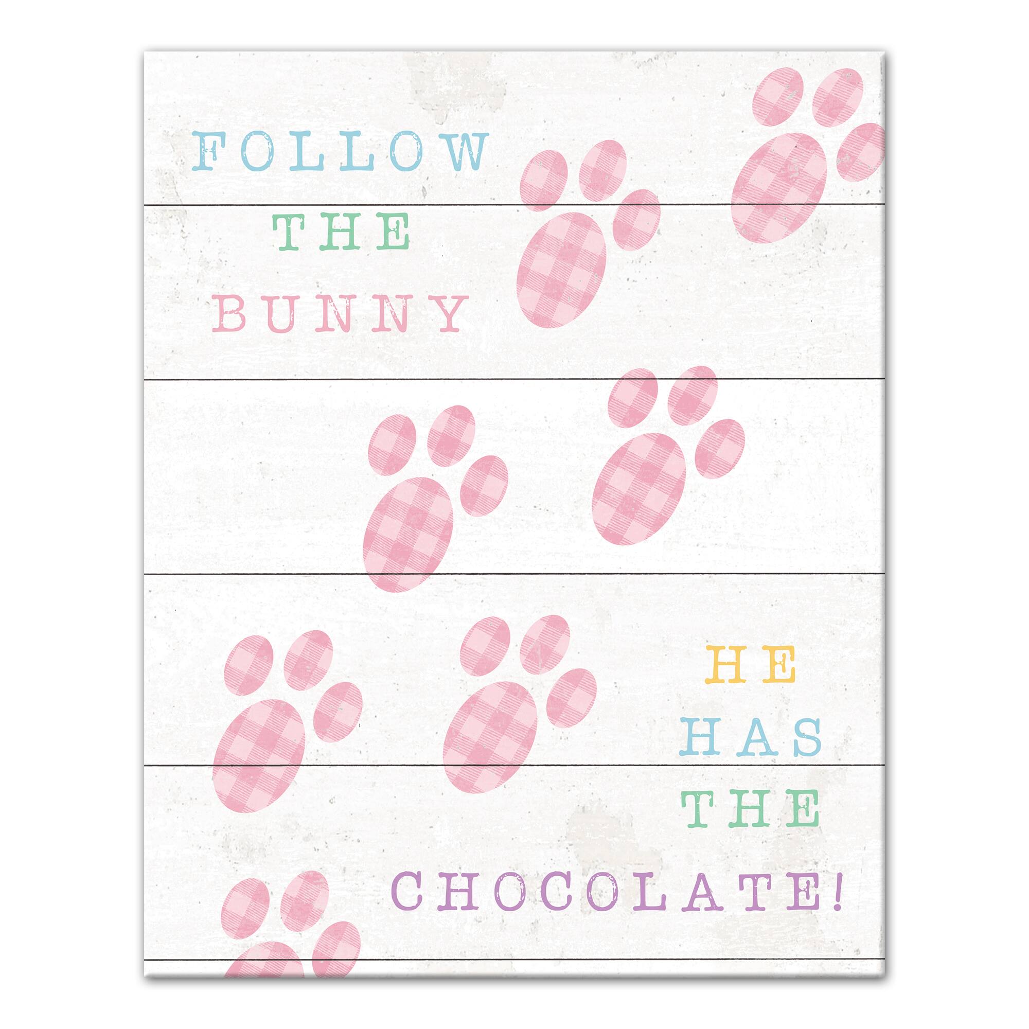 Bunny Has Chocolate 16" x 20" Canvas Wall Art