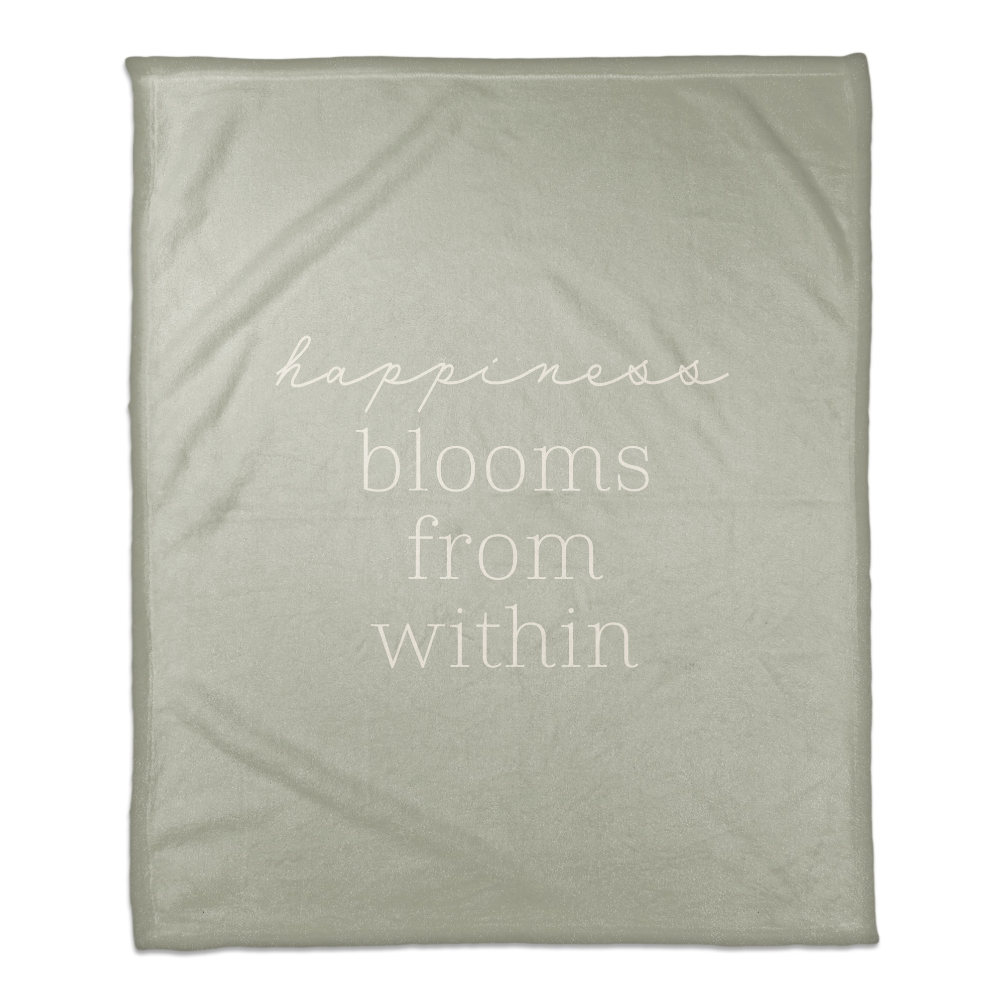 50" x 60" Sage Happiness Blooms From Within Coral Fleece Throw Blanket