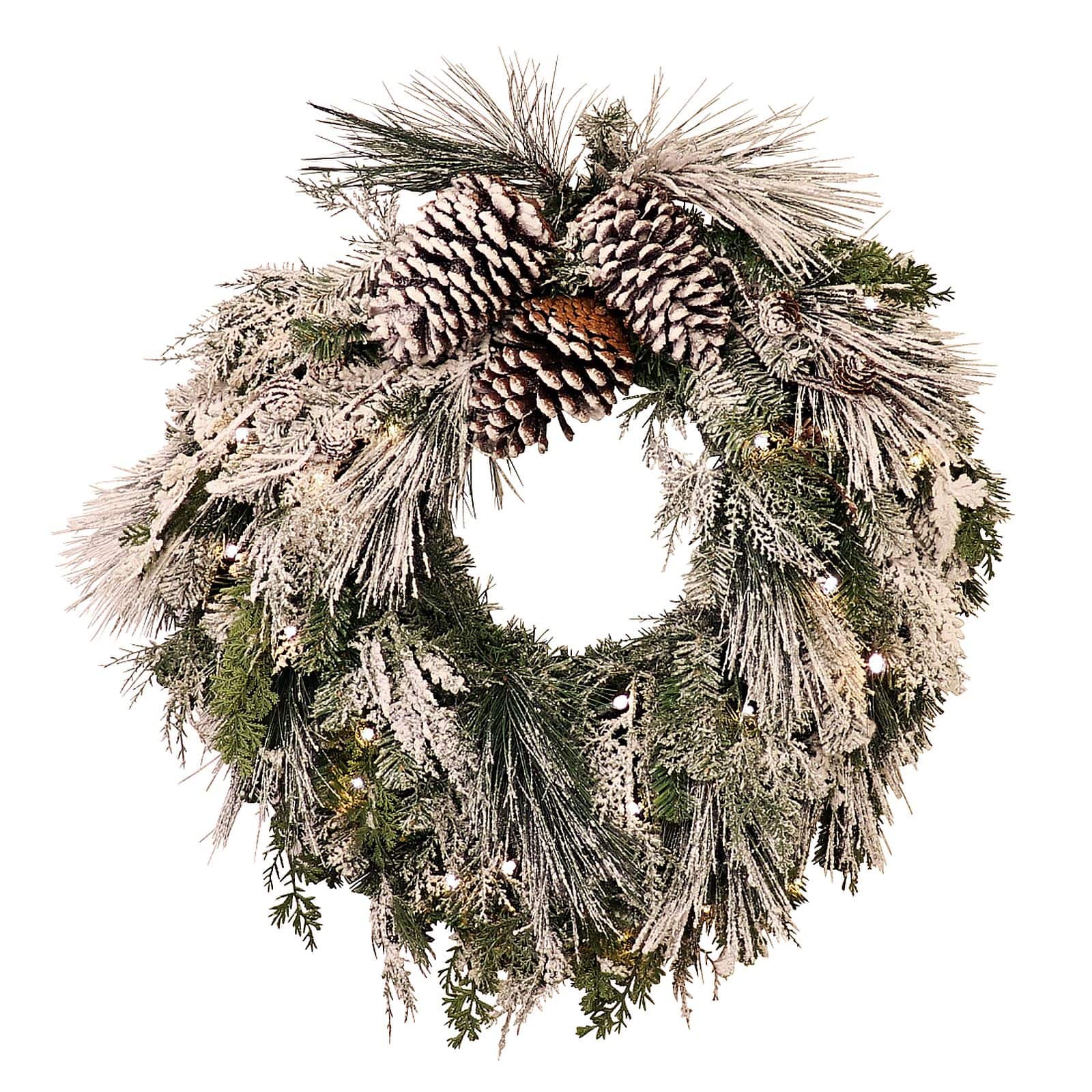 Haute Decor 24" Pre-Lit Snowfall Creek Wreath