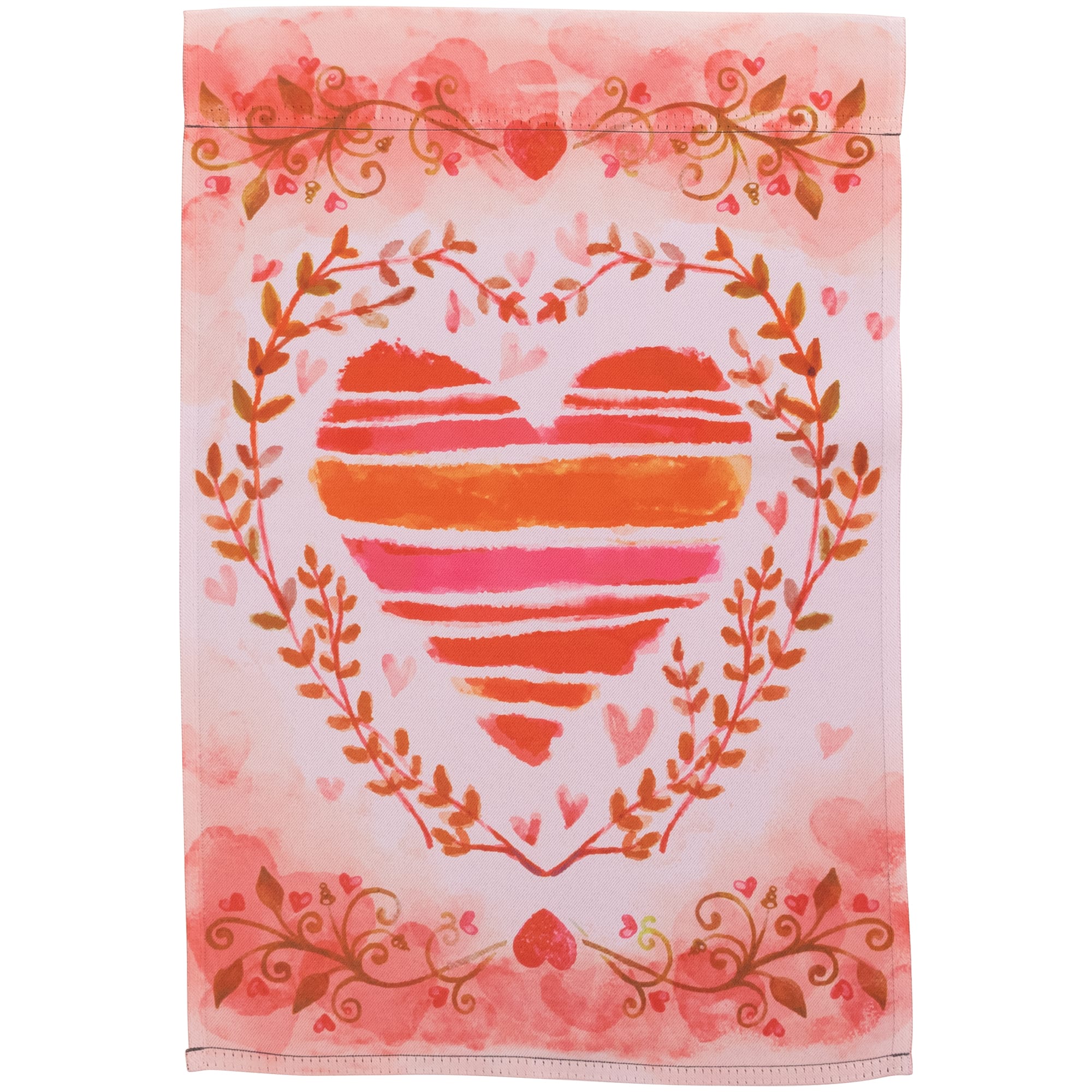 18" Watercolor Heart Valentine's Day Outdoor Garden Flag
