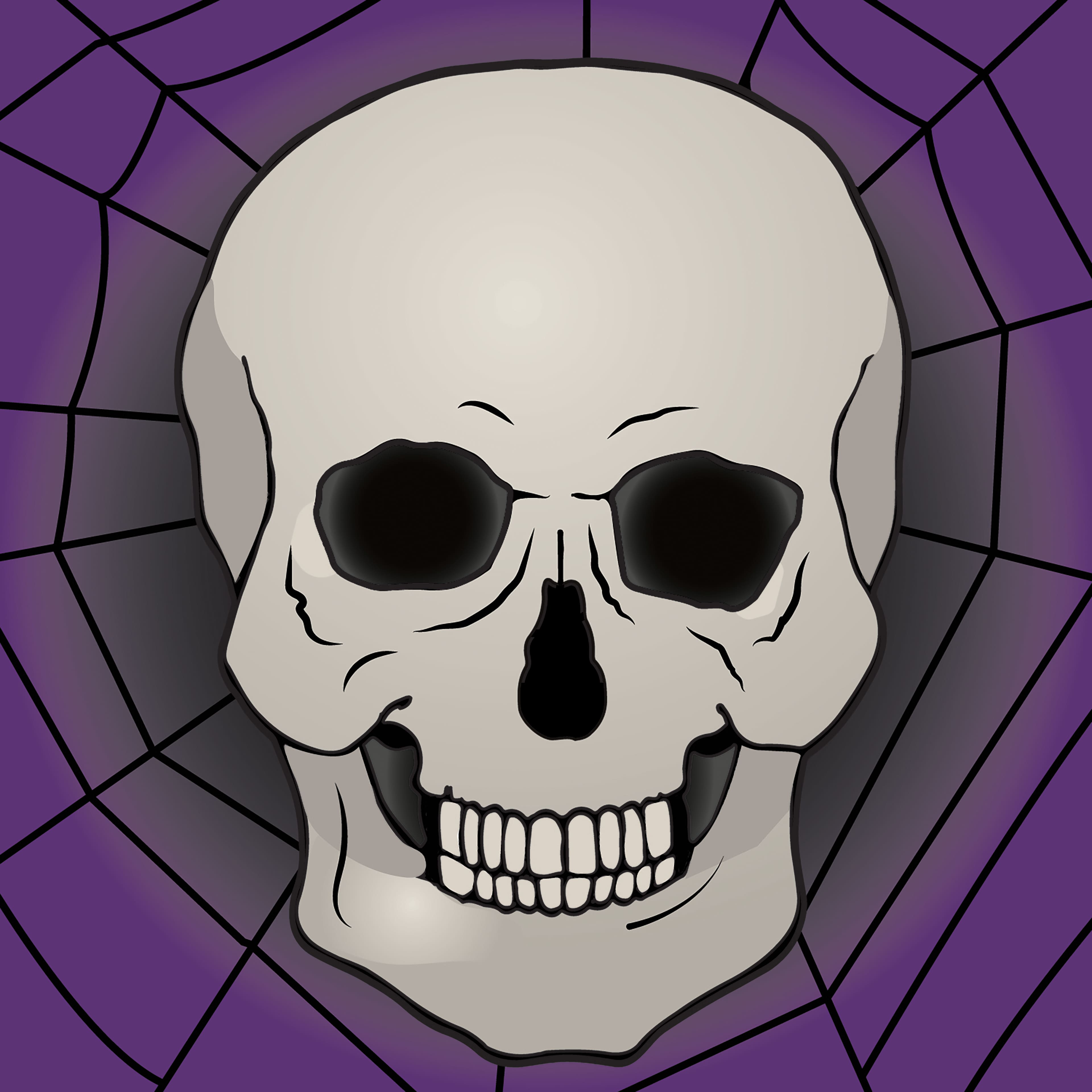 5&#x22; x 5&#x22; Skull in Web Canvas Painting Kit by Craft Smart&#xAE;