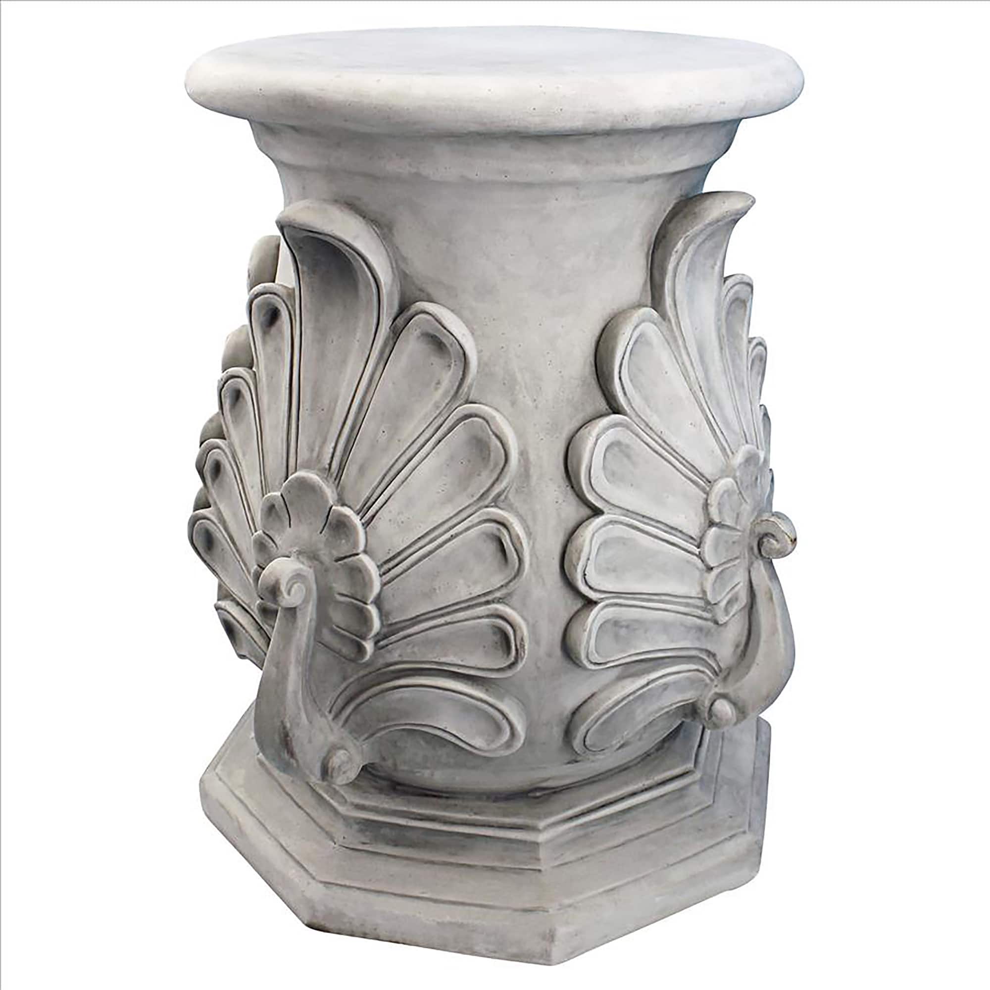 Design Toscano® 19" Antique Stone Classic Peacock Statuary Pedestal
