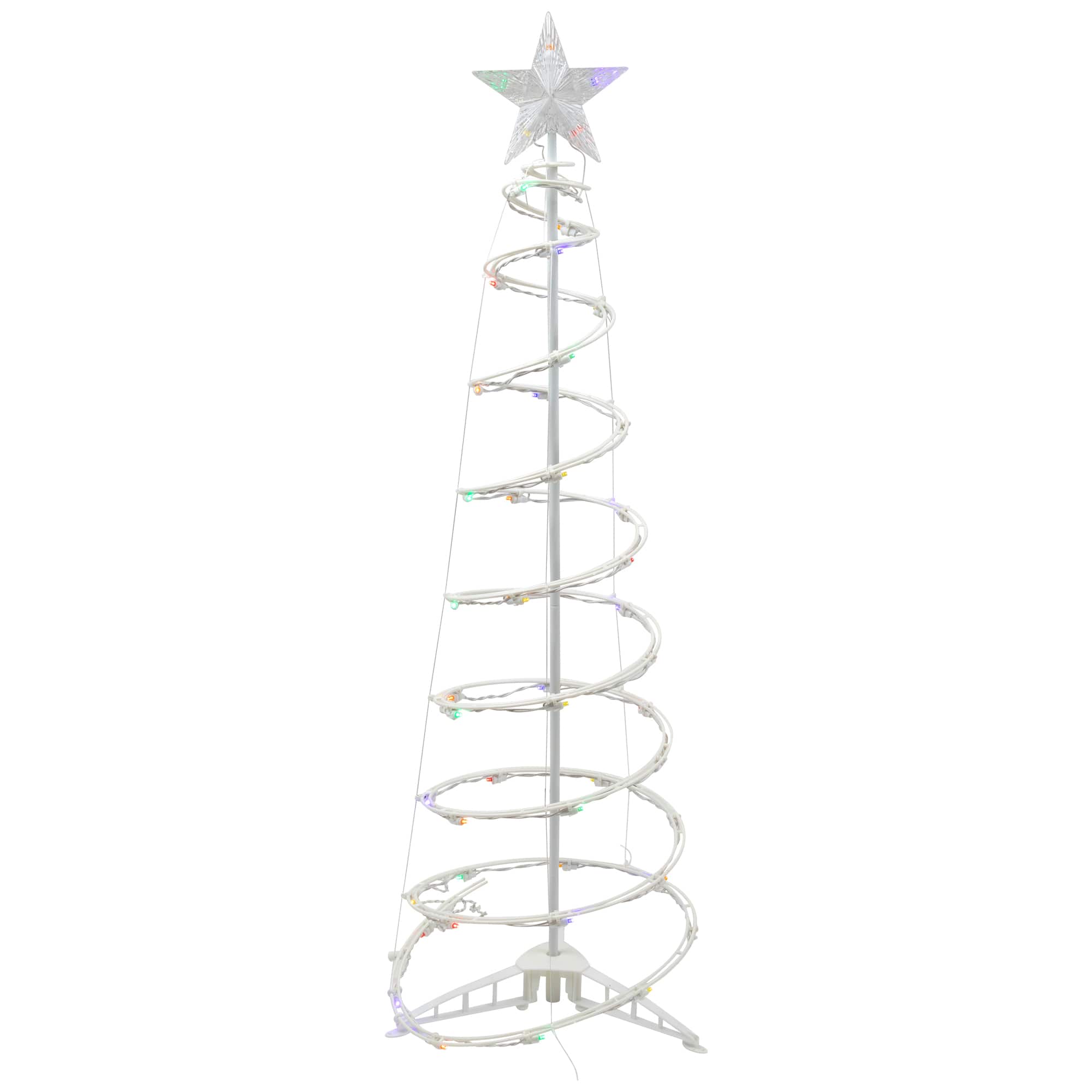 48" x 16" Spiral Outdoor Christmas Tree with Multicolor LED Lights