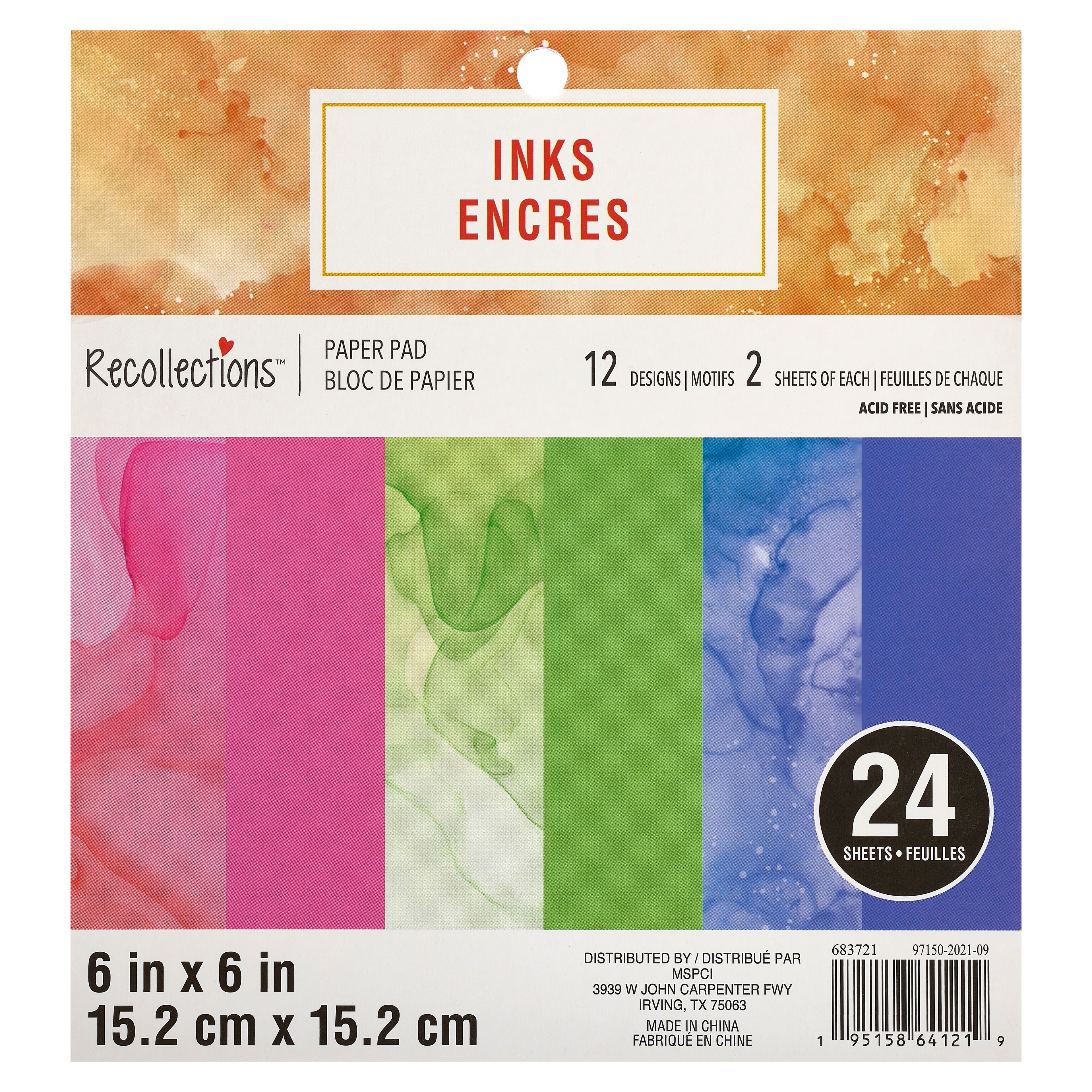12 Pack: Inks Paper Pad by Recollections™, 6" x 6"