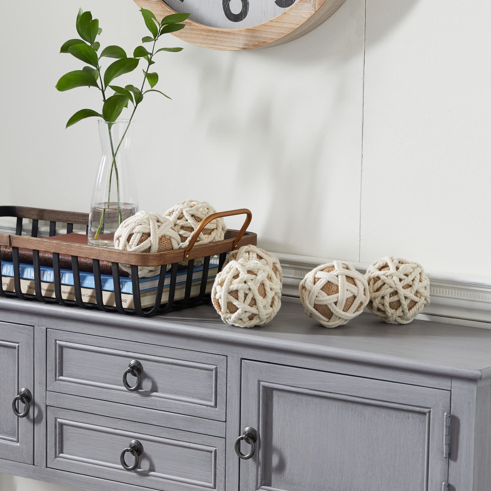 4" Natural Jute Vase Filler Orbs, 6ct.