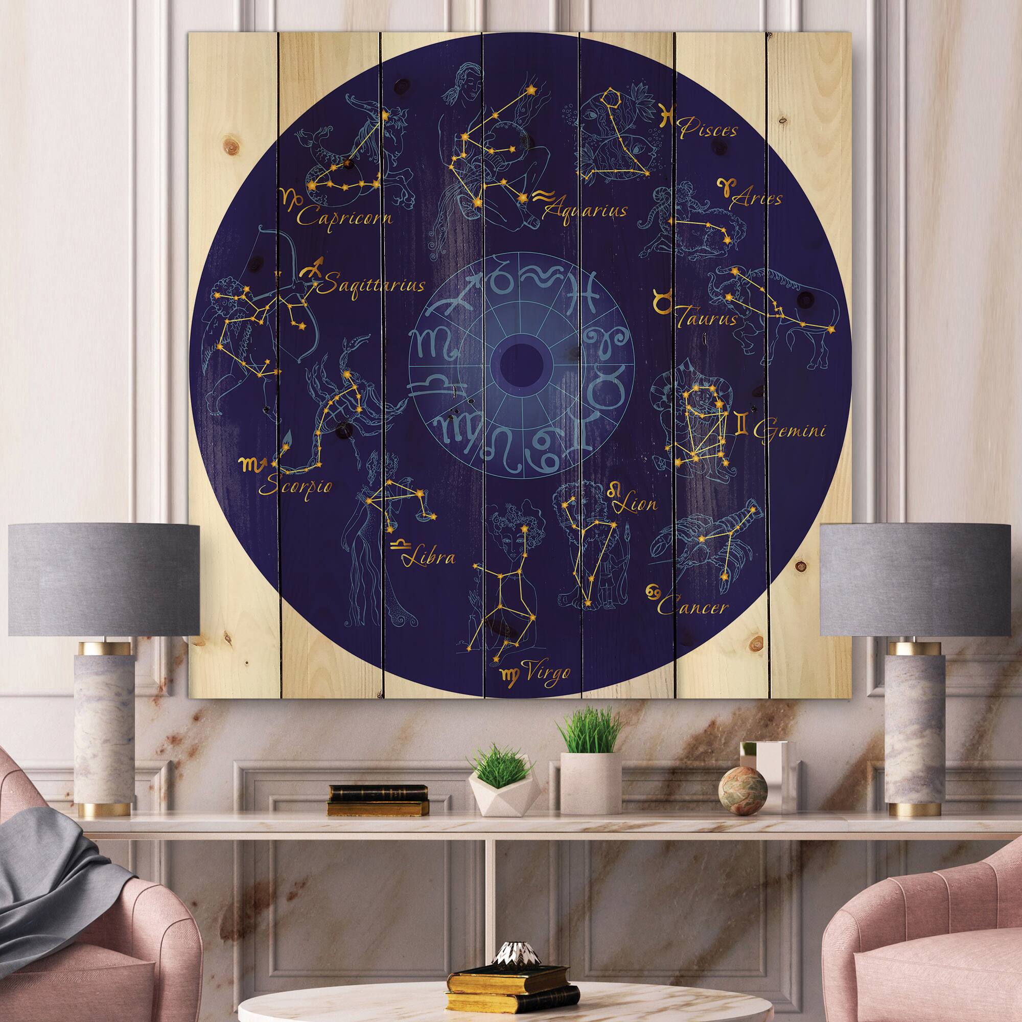 Designart - Zodiac With Constellations and Zodiac Signs