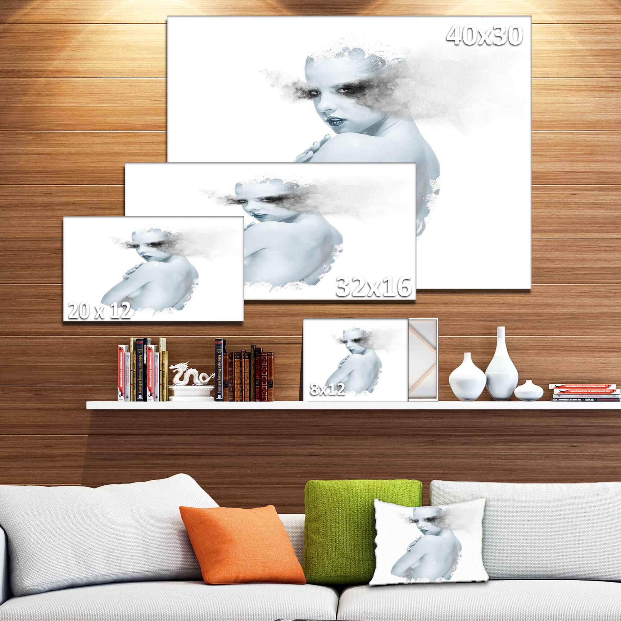 Designart - Beautiful Young Woman Double Exposure - Portrait Canvas Art Print