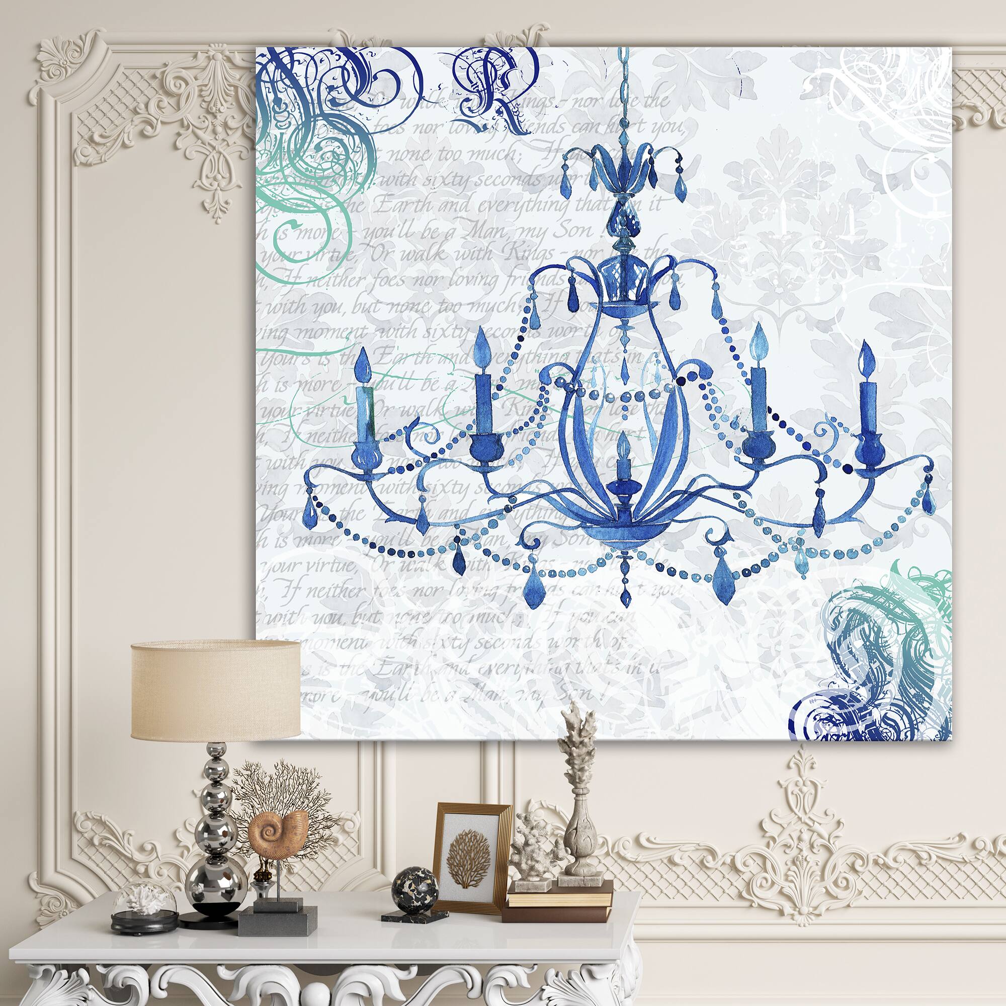 Designart - Chandelier I - Fashion Premium Canvas Wall Art
