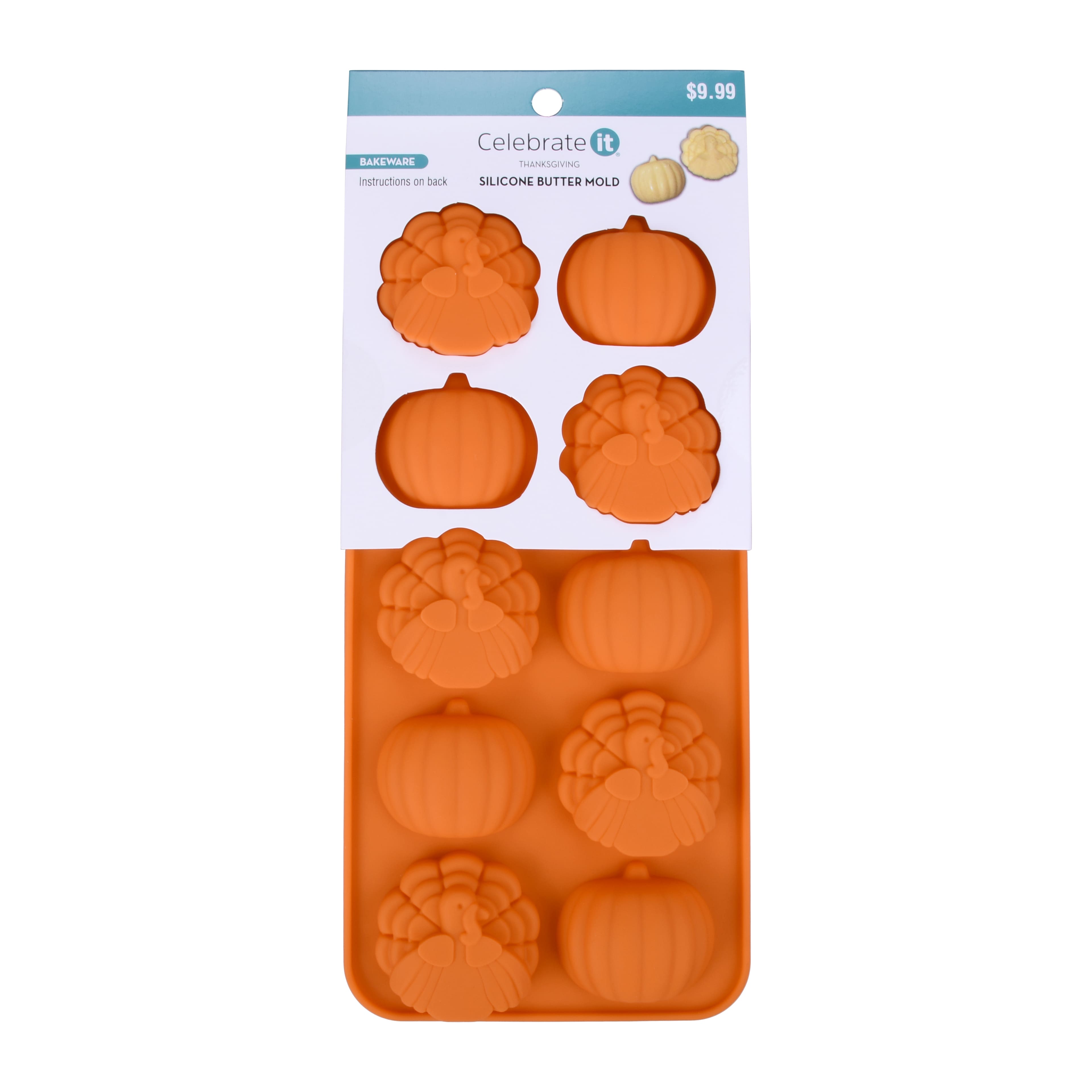 Turkey &#x26; Pumpkin Silicone Butter Mold by Celebrate It&#xAE;