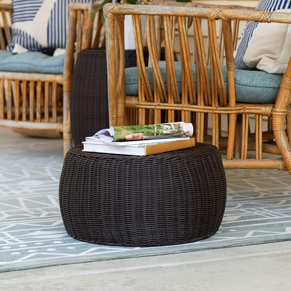 Household Essentials 9&#x22; Woven Storage Ottoman