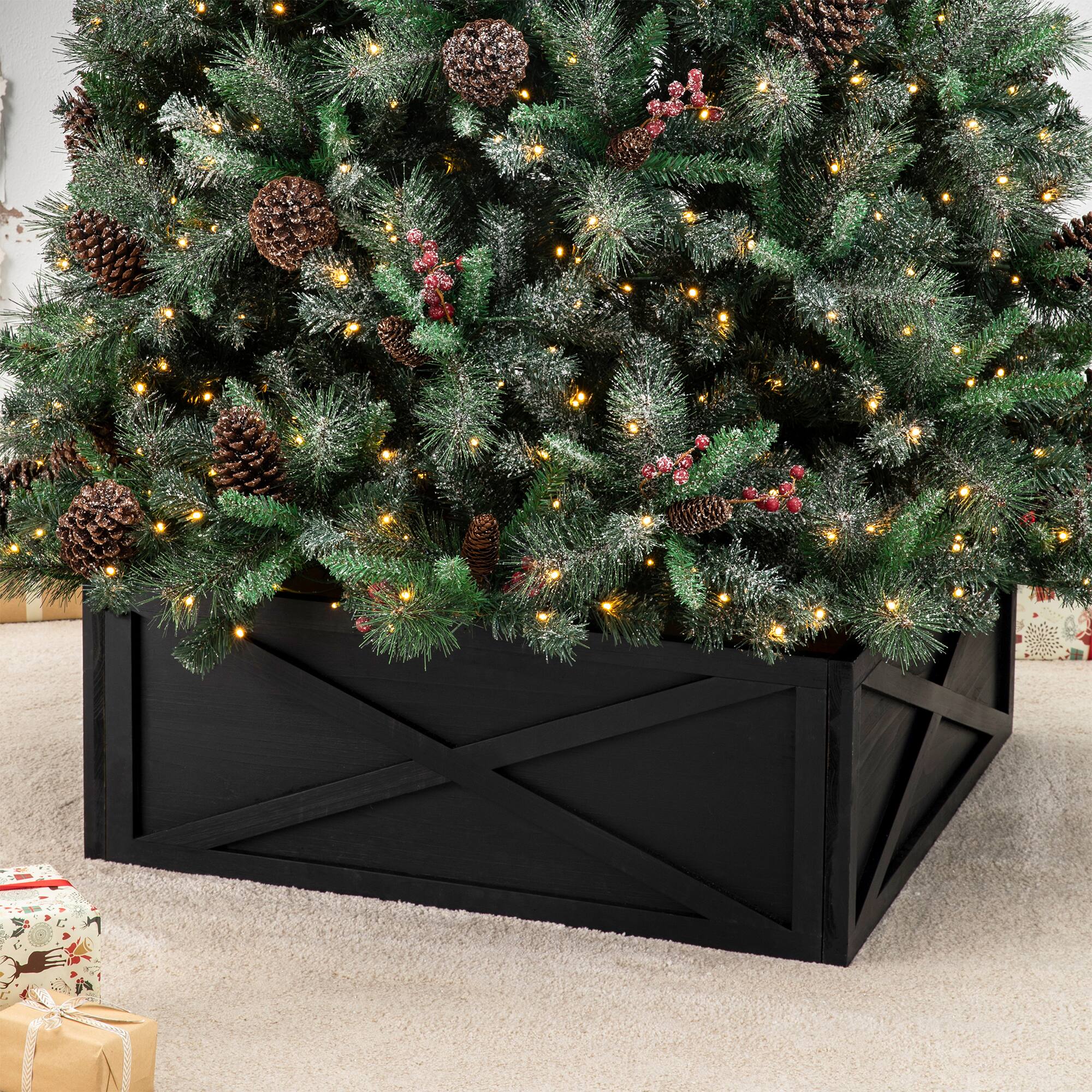 Glitzhome&#xAE; Black Wood Tree Collar