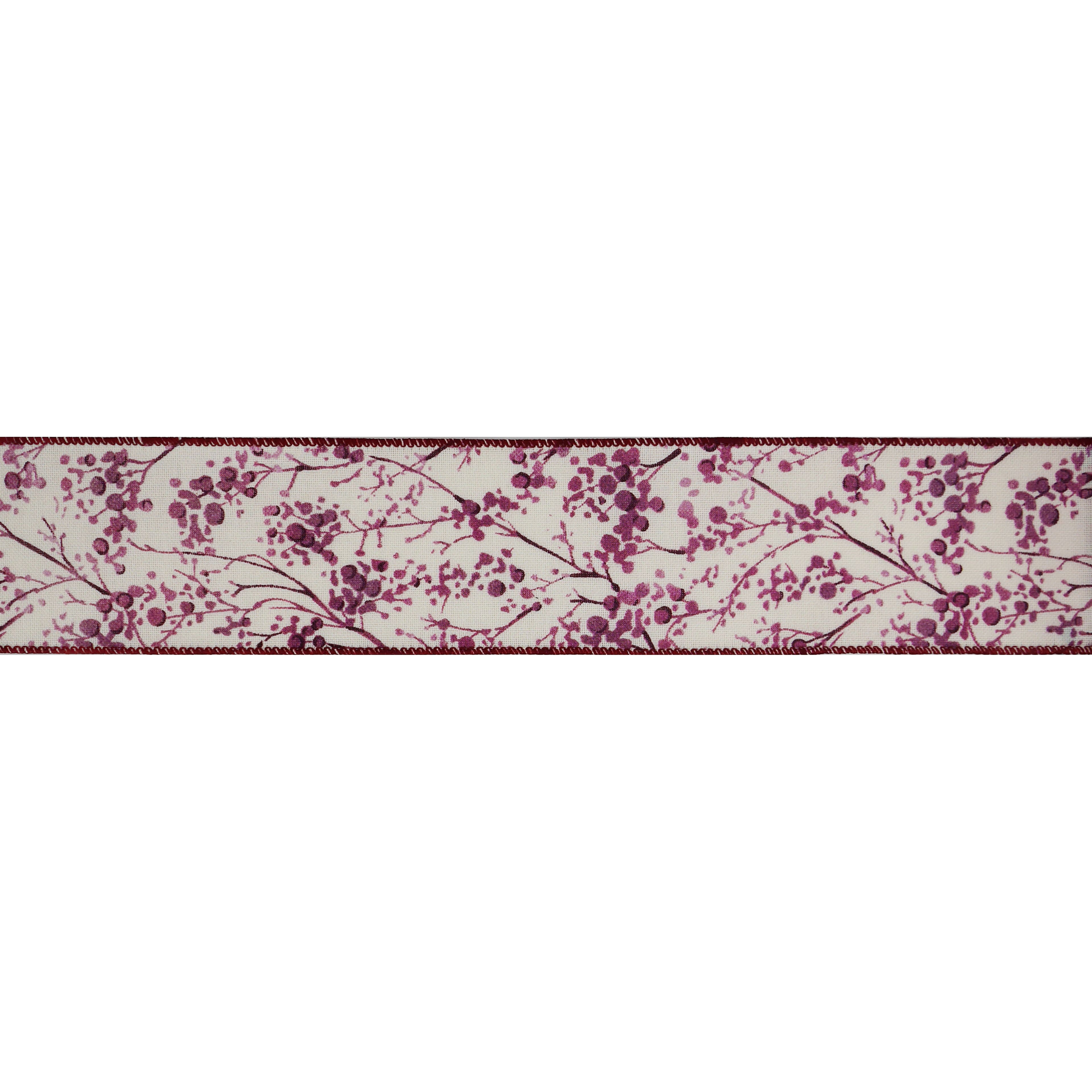 2.5&#x22; x 5yd. Purple Berry Wired Faux Linen Ribbon by Celebrate It&#xAE; Blush Romance