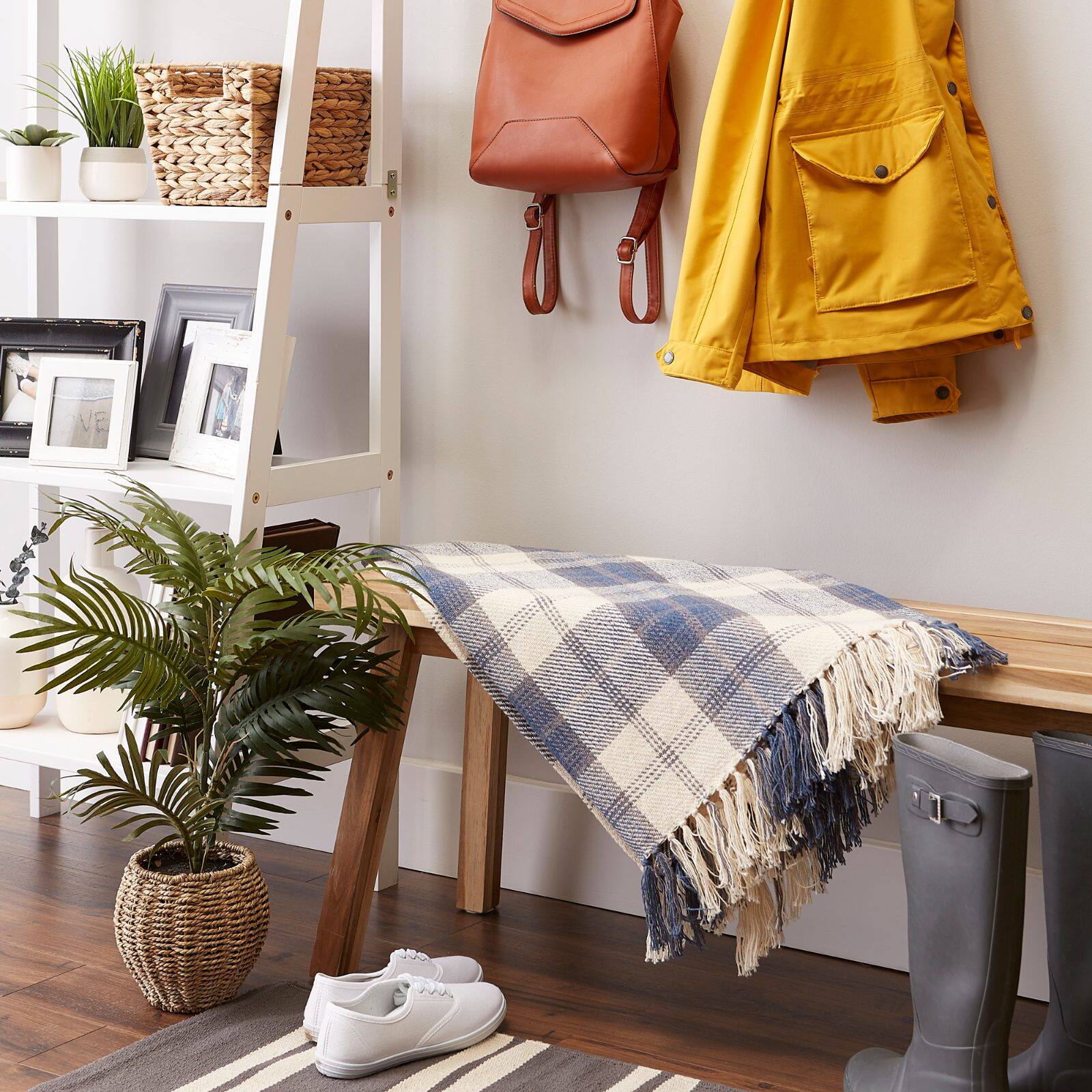 DII&#xAE; French Blue Farmhouse Woven Throw