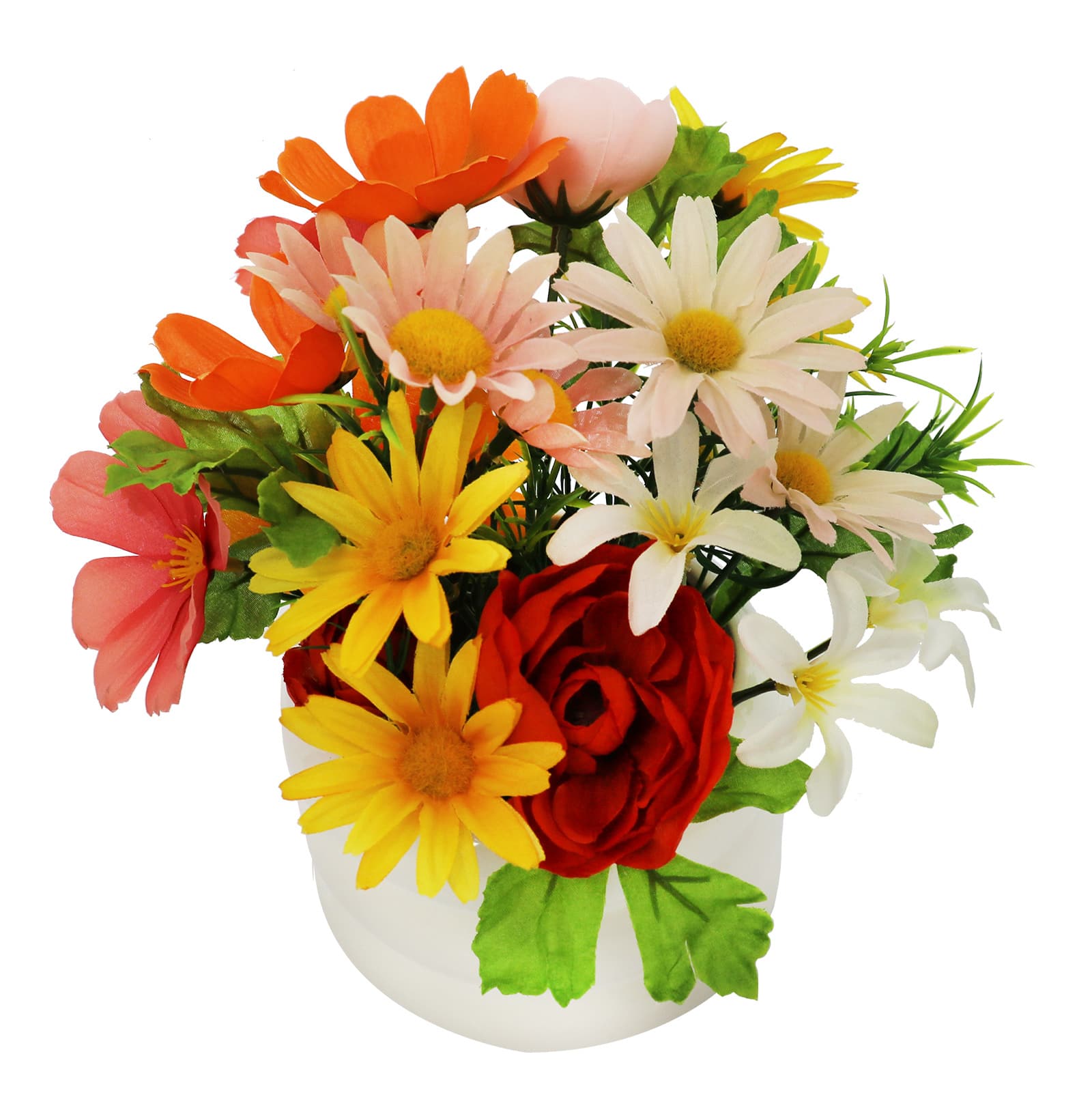 9&#x22; Multicolor Mixed Ranunculus Arrangement in White Container by Ashland&#xAE;