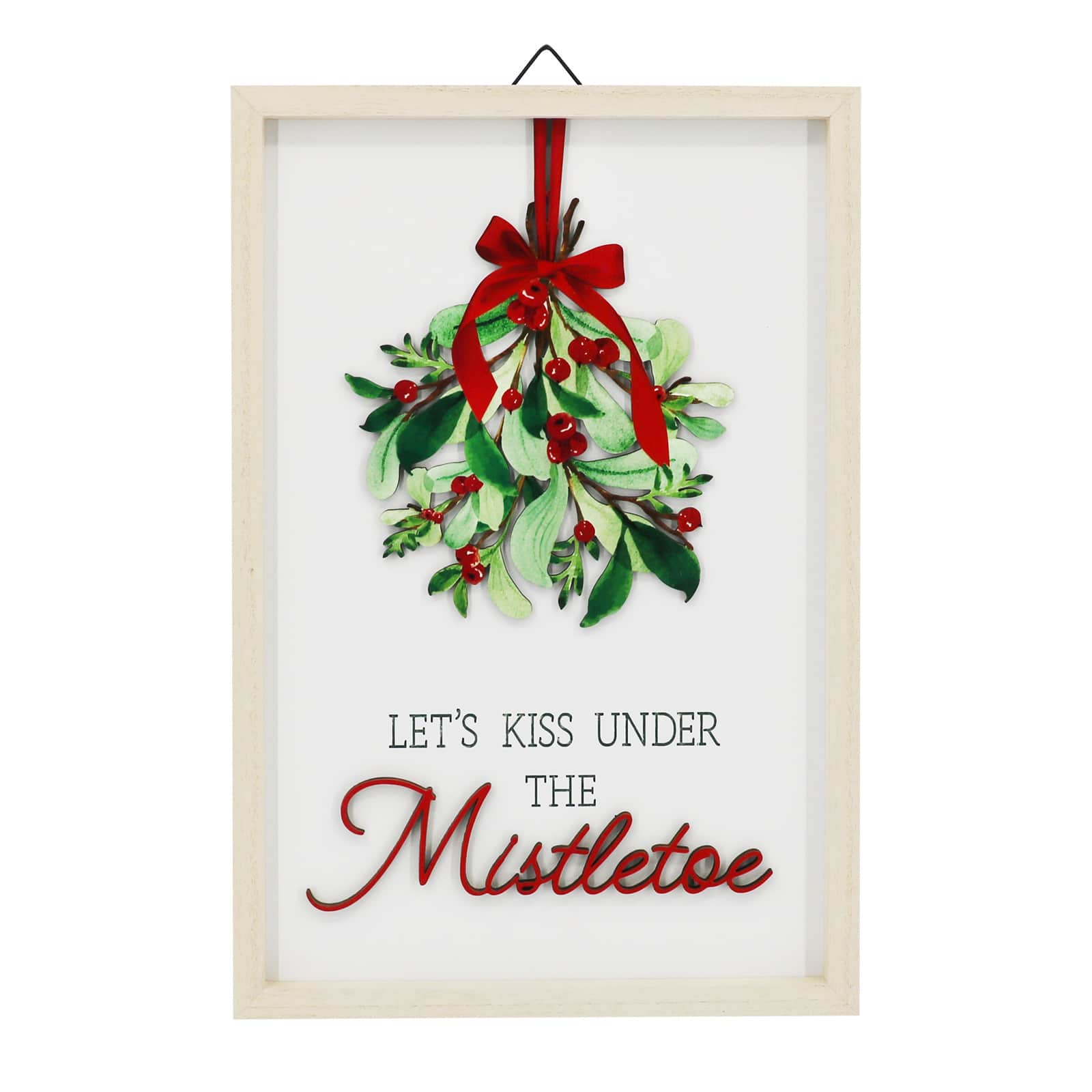 Kiss Under Mistletoe Framed Wall D&#xE9;cor by Ashland&#xAE;