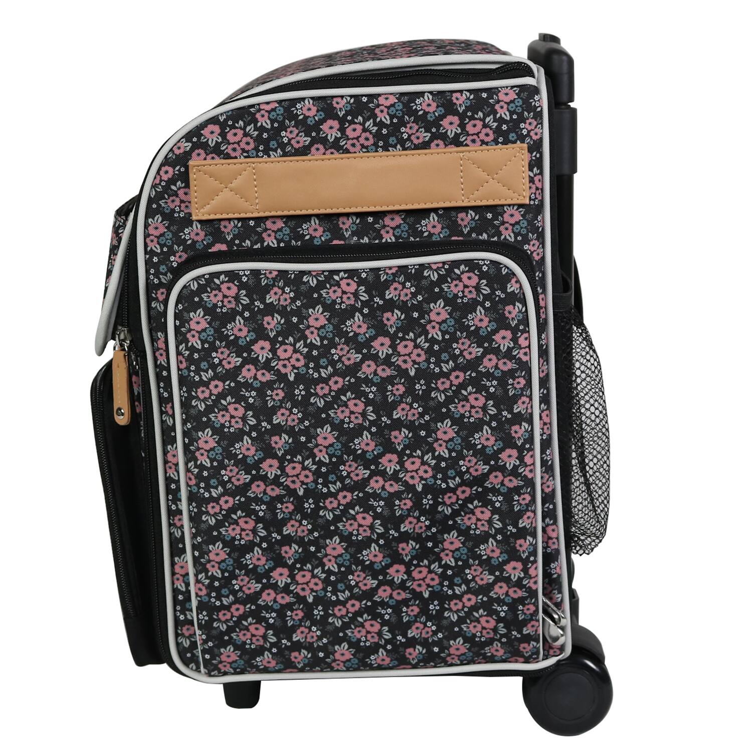 Everything mary floral deluxe collapsible rolling craft bag michaels