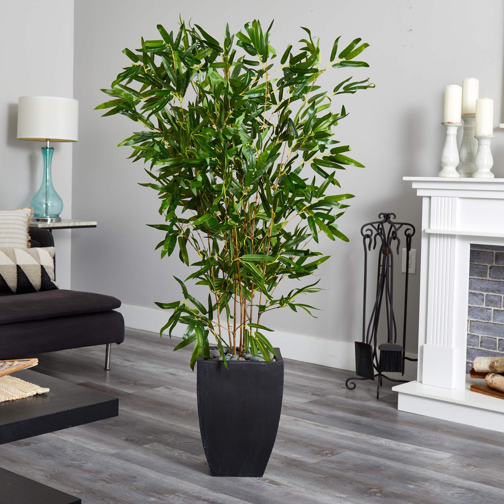 5ft. Bamboo Tree in Black Planter