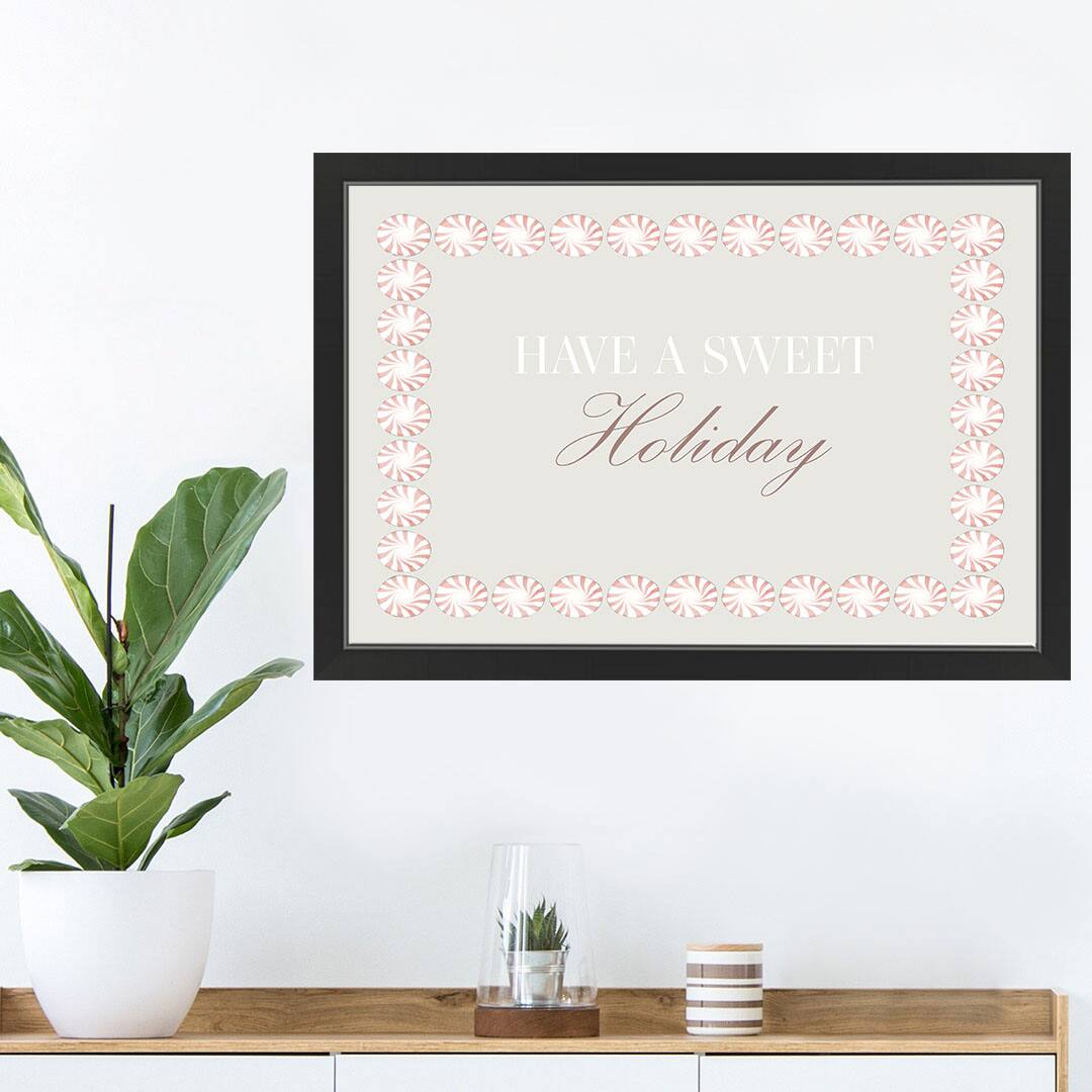 30" Sweet Holiday Peppermint Black Framed Print Wall Art