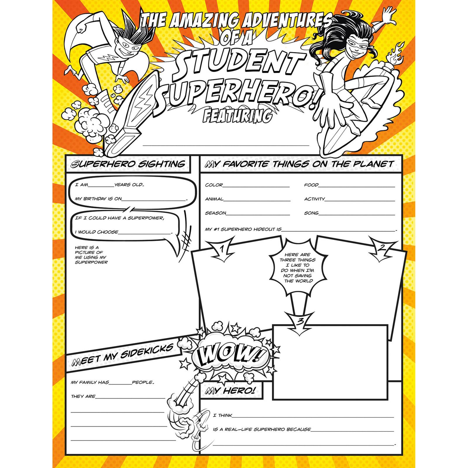 North Star Teacher Resources Fill Me In: Student Superhero, 32ct.