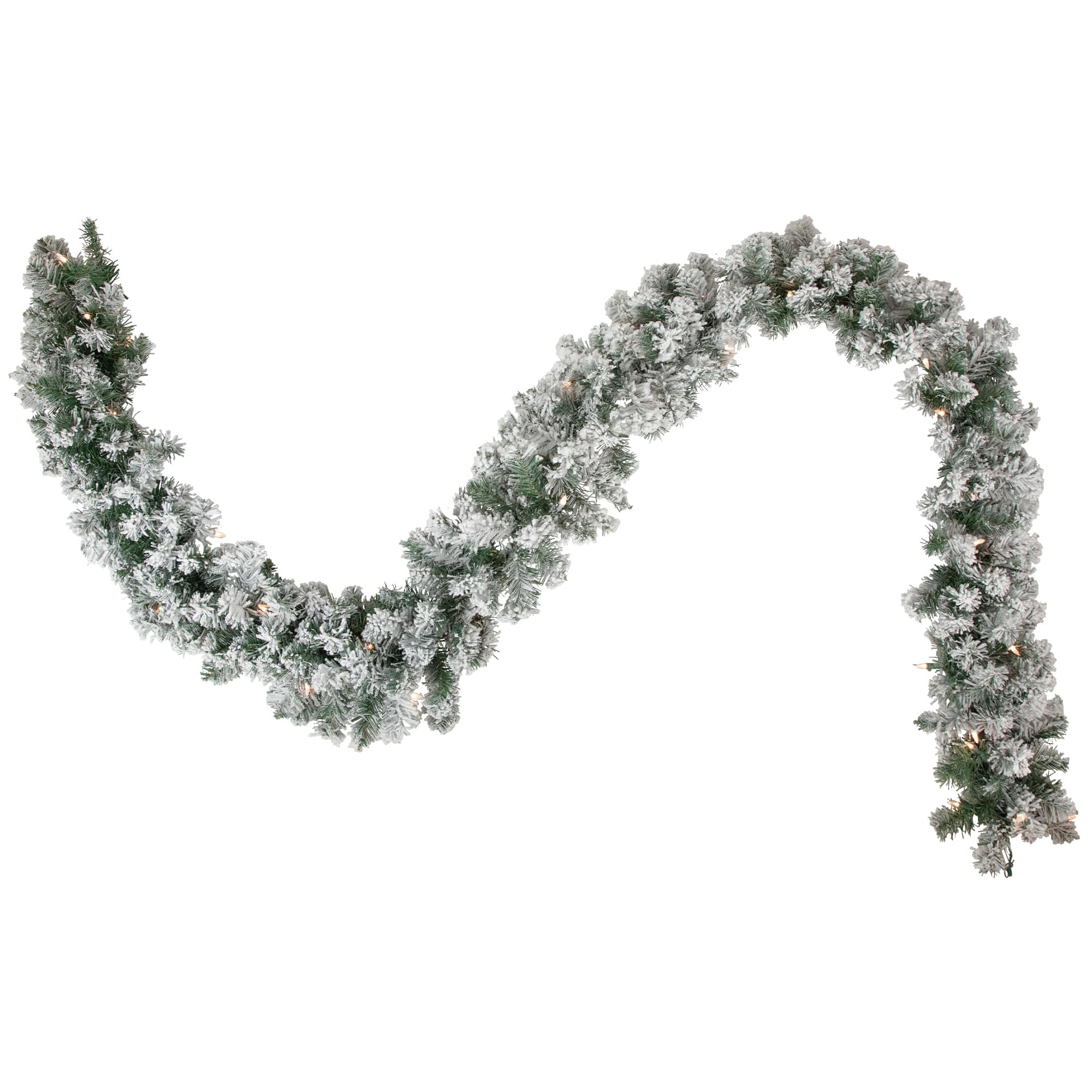 9ft. Pre-Lit Christmas Artificial Flocked Madison Pine Garland