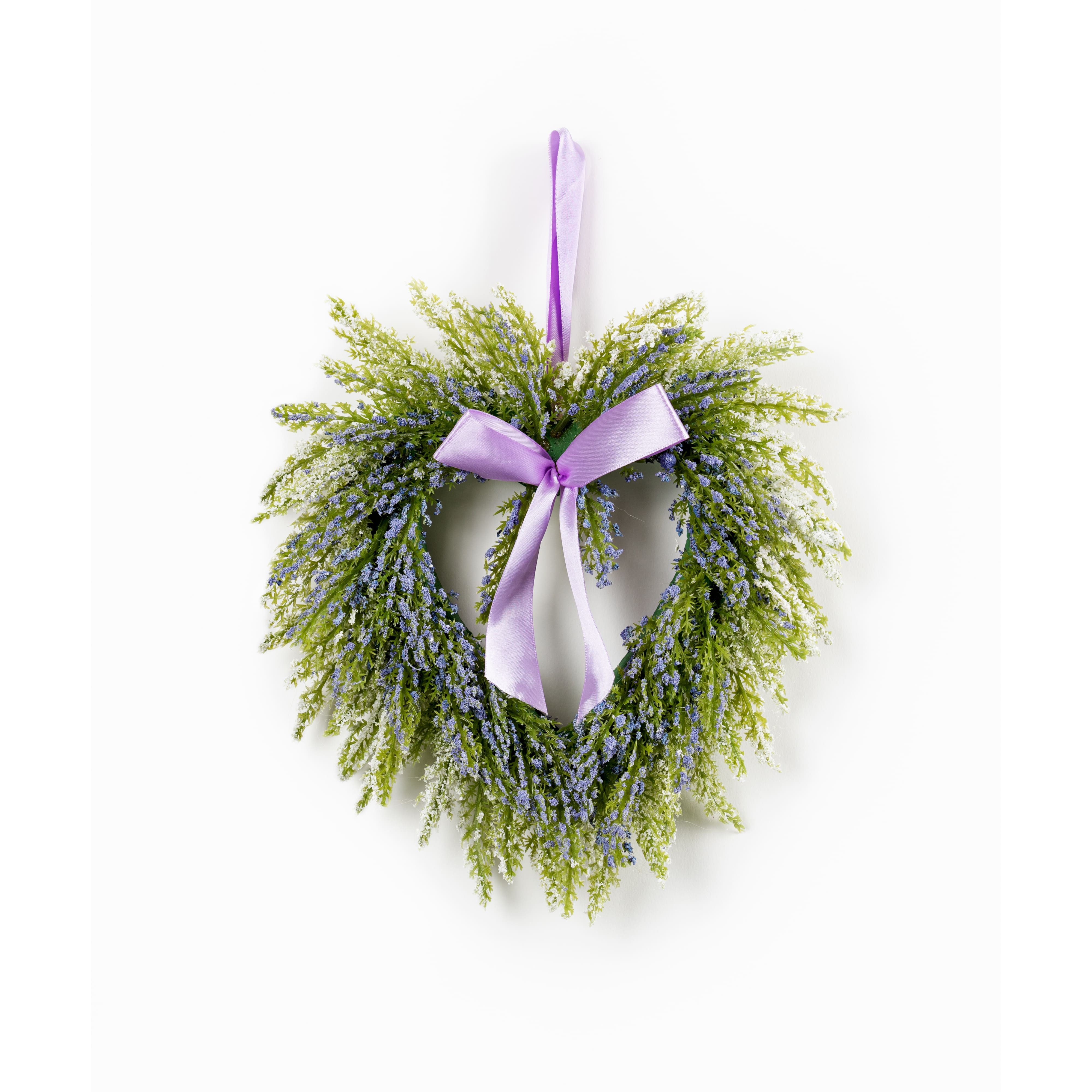 10&#x22; Lavender Heart Wreath, 2ct.