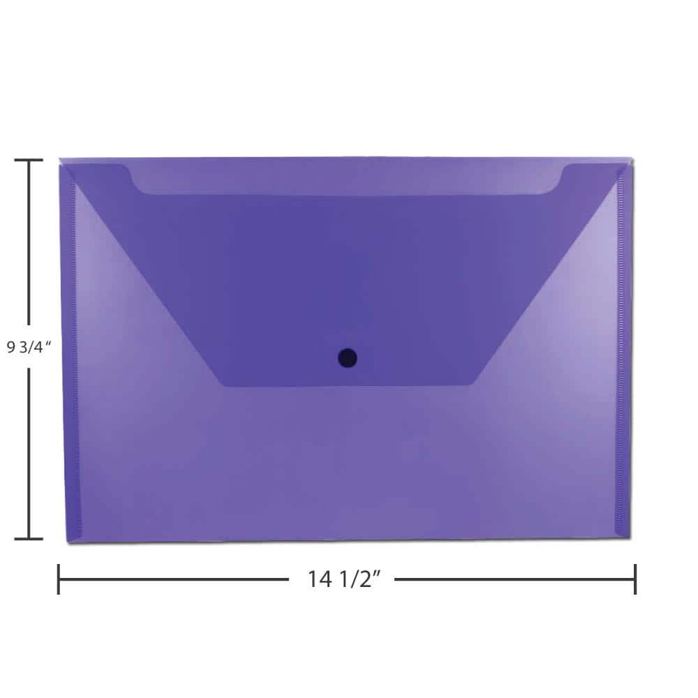 JAM Paper 9.8" x 14.5" Plastic Snap Closure Envelopes, 12ct.