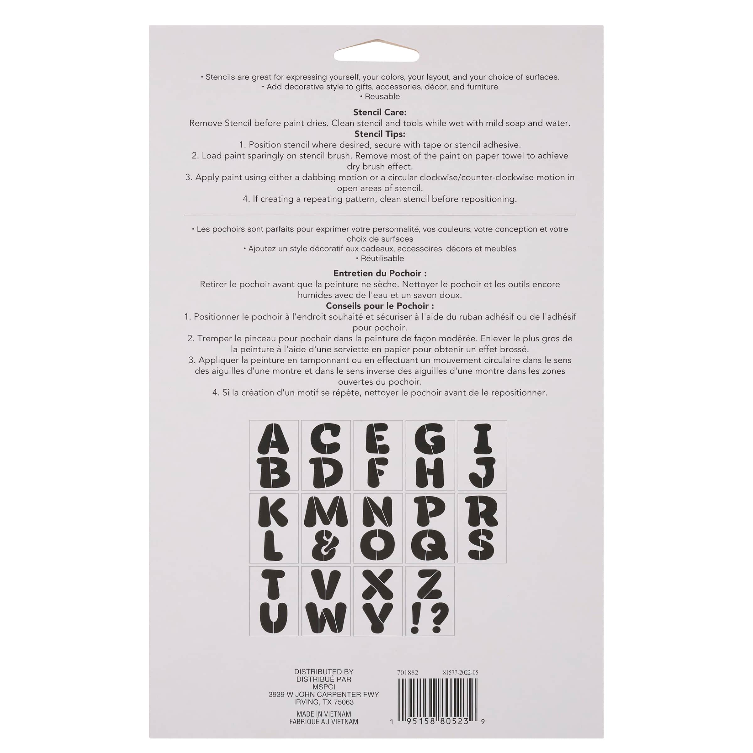 6 Pack: 4.5" Retro Serif Alphabet Stencils by Craft Smart®