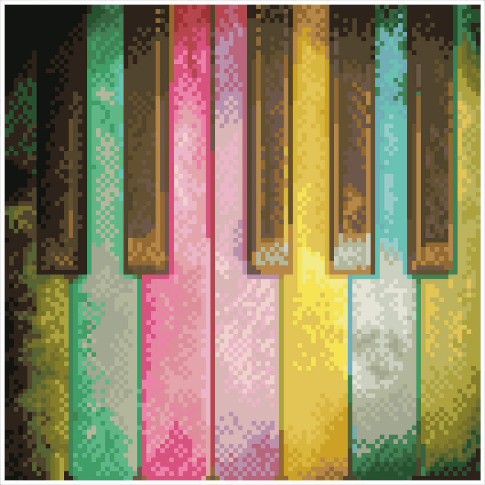 Diamond Dotz&#xAE; Intermediate Piano Rainbow with Frame Diamond Painting Kit
