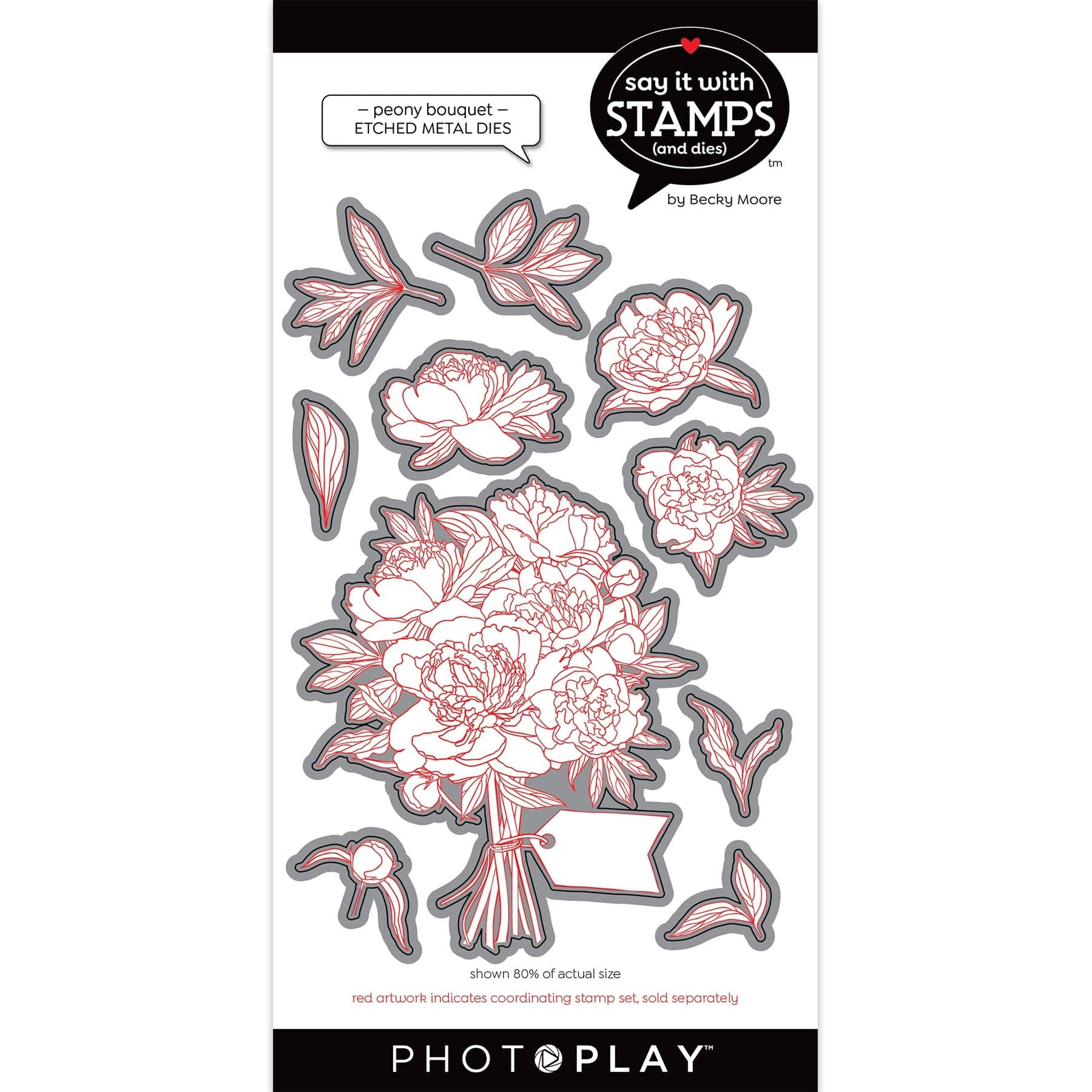 PhotoPlay™ Say It with Stamps Peony Bouquet Die Set | Michaels