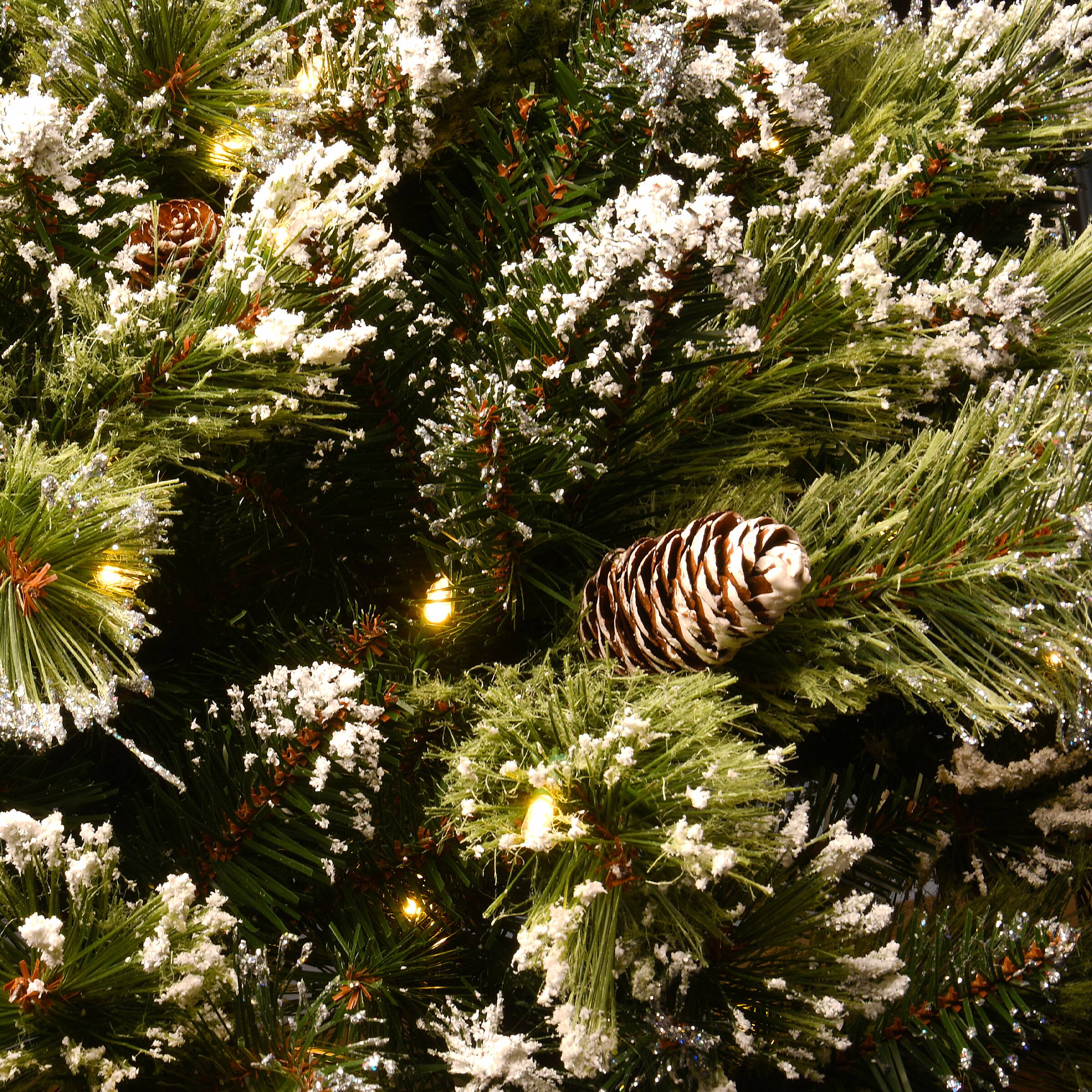 36" Glittery Bristle® Pine Urn Filler with Battery Operated LED Lights