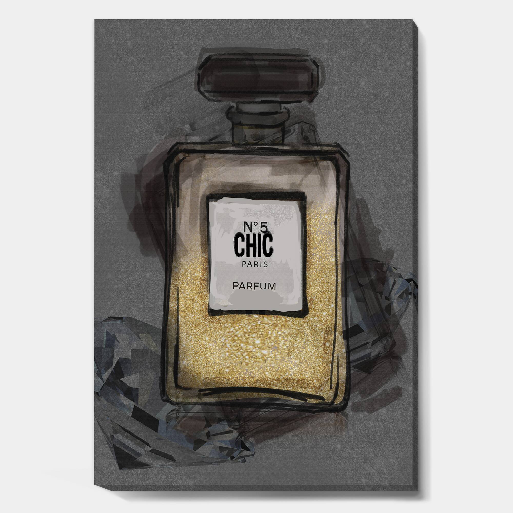 Designart - Chic Nr 5 Paris Parfum IV - Fashion Gallery-wrapped Canvas
