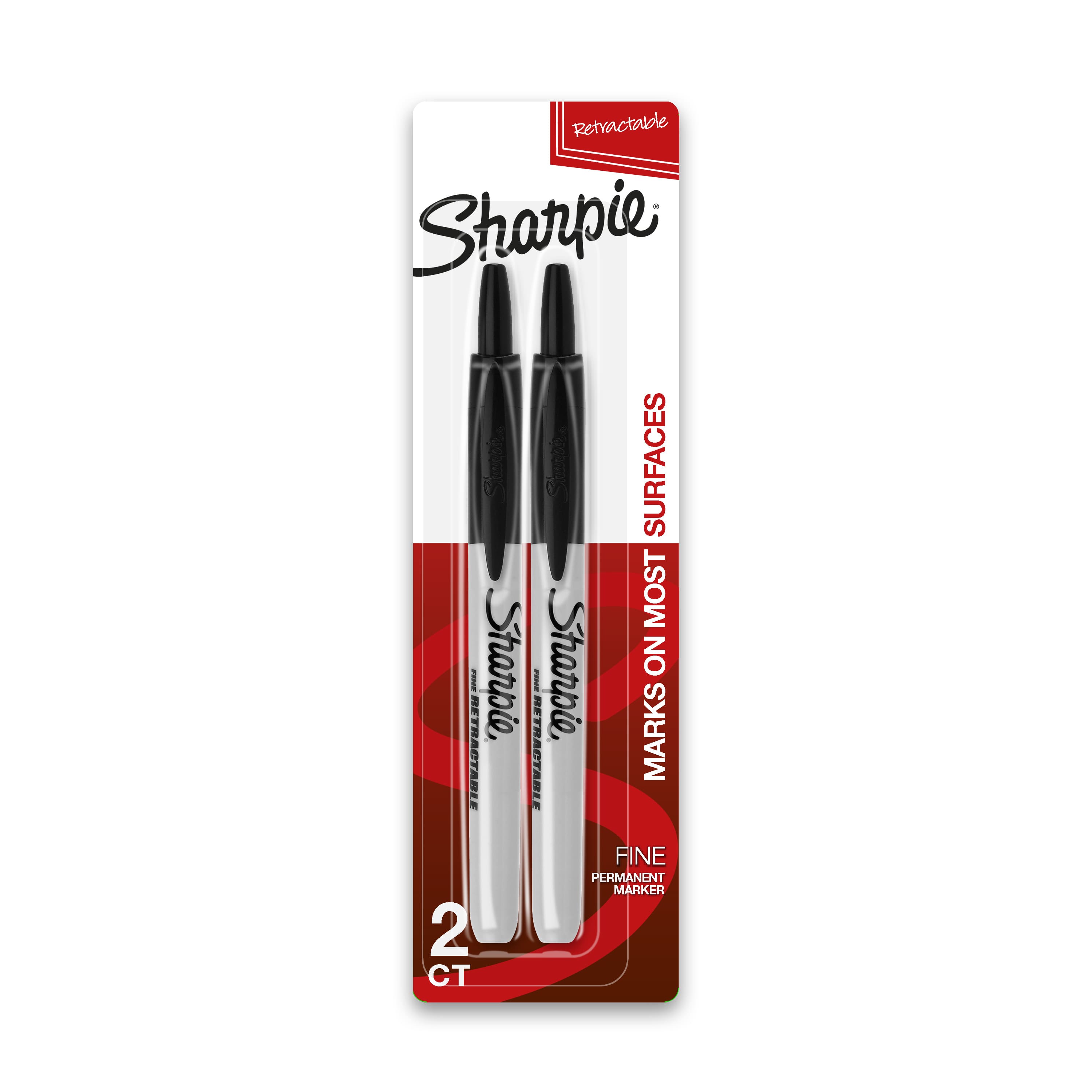 Sharpie® Fine Point Black Retractable Permanent Markers, 2ct.