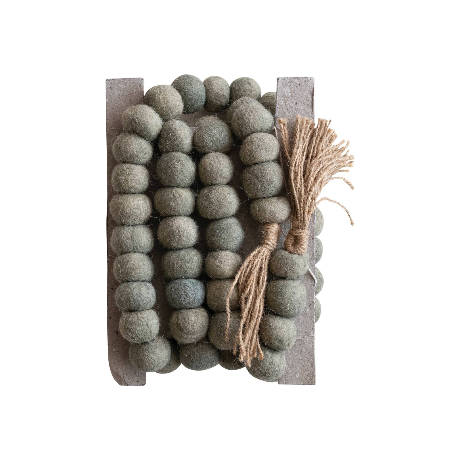 Hello Honey&#xAE; 6ft. Handmade Wool Felt Ball Garland with Jute Tassels