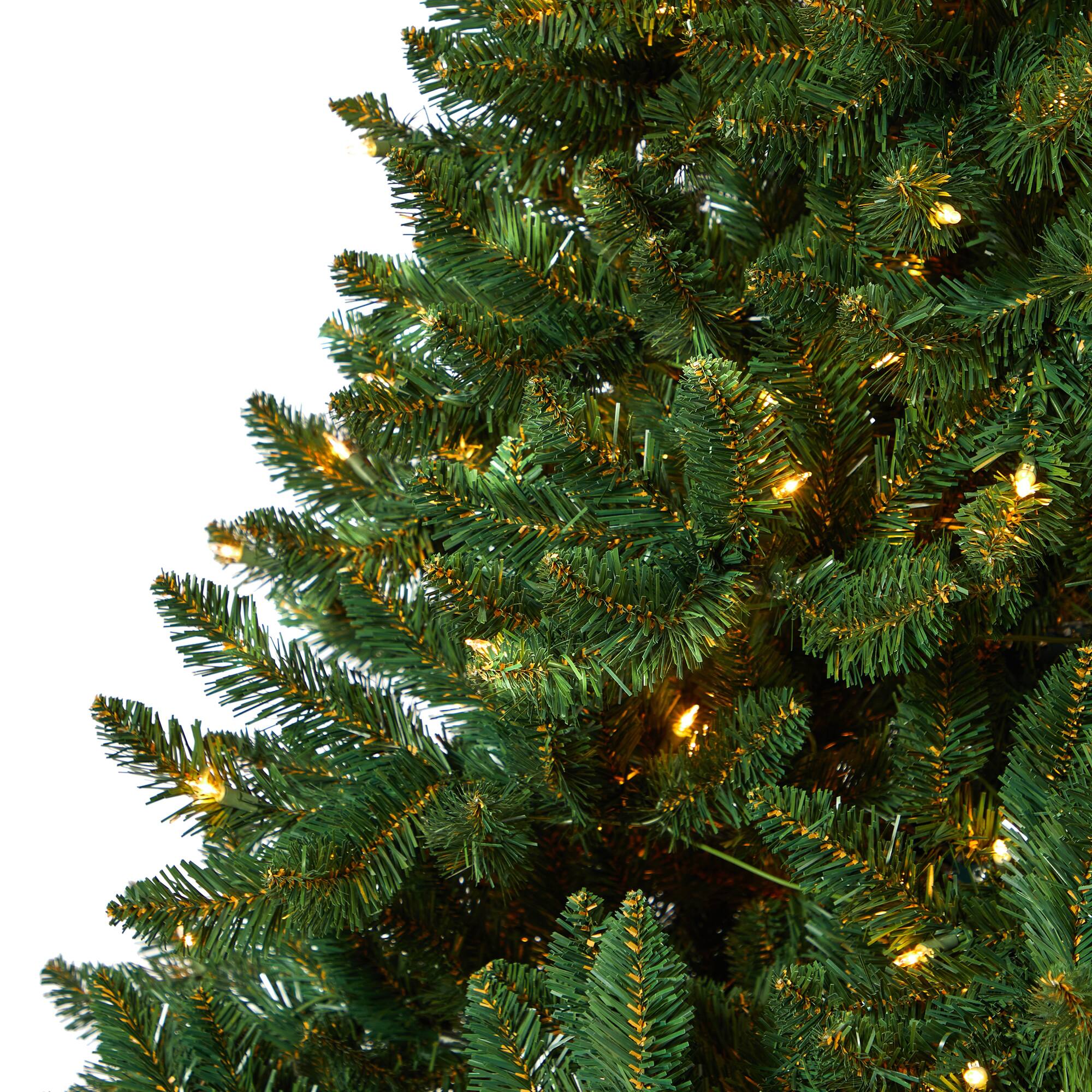 7ft. Pre-Lit Northern Rocky Spruce Artificial Christmas Tree, Clear LED Lights