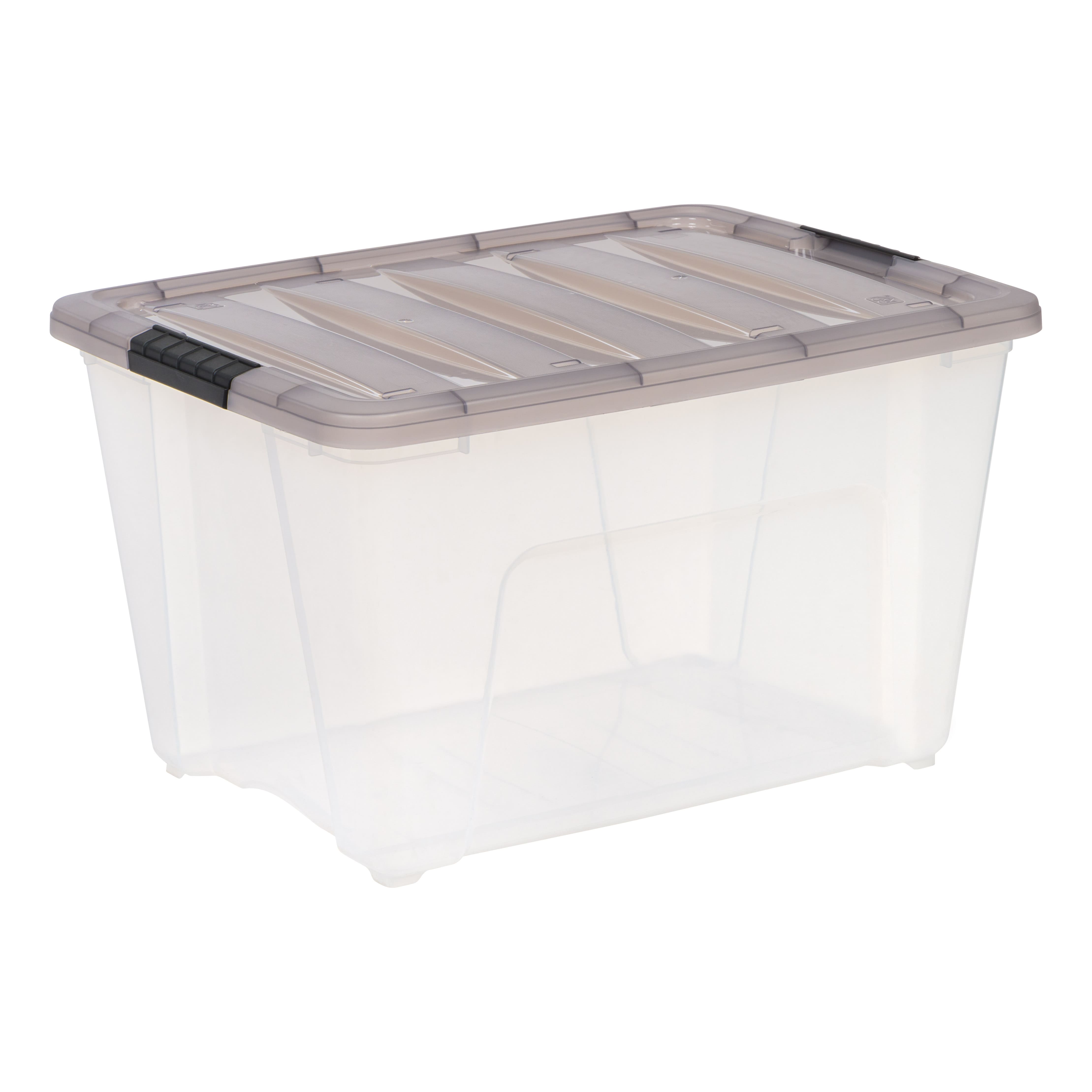 IRIS&#xAE; Stack &#x26; Pull&#x2122; Clear Storage Box with Gray Lid