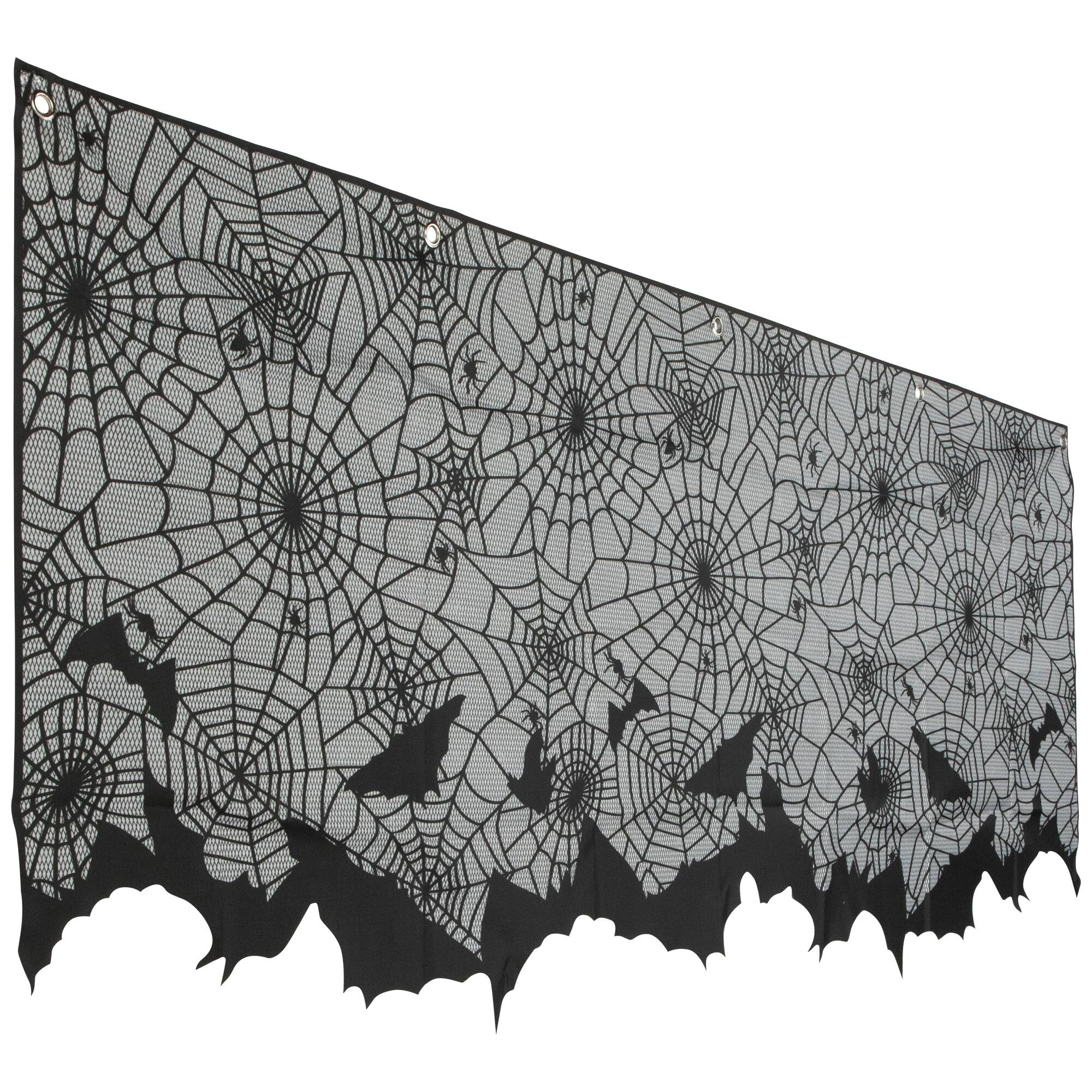 Spider Webs and Bats Halloween Valance Decoration - 5.25'