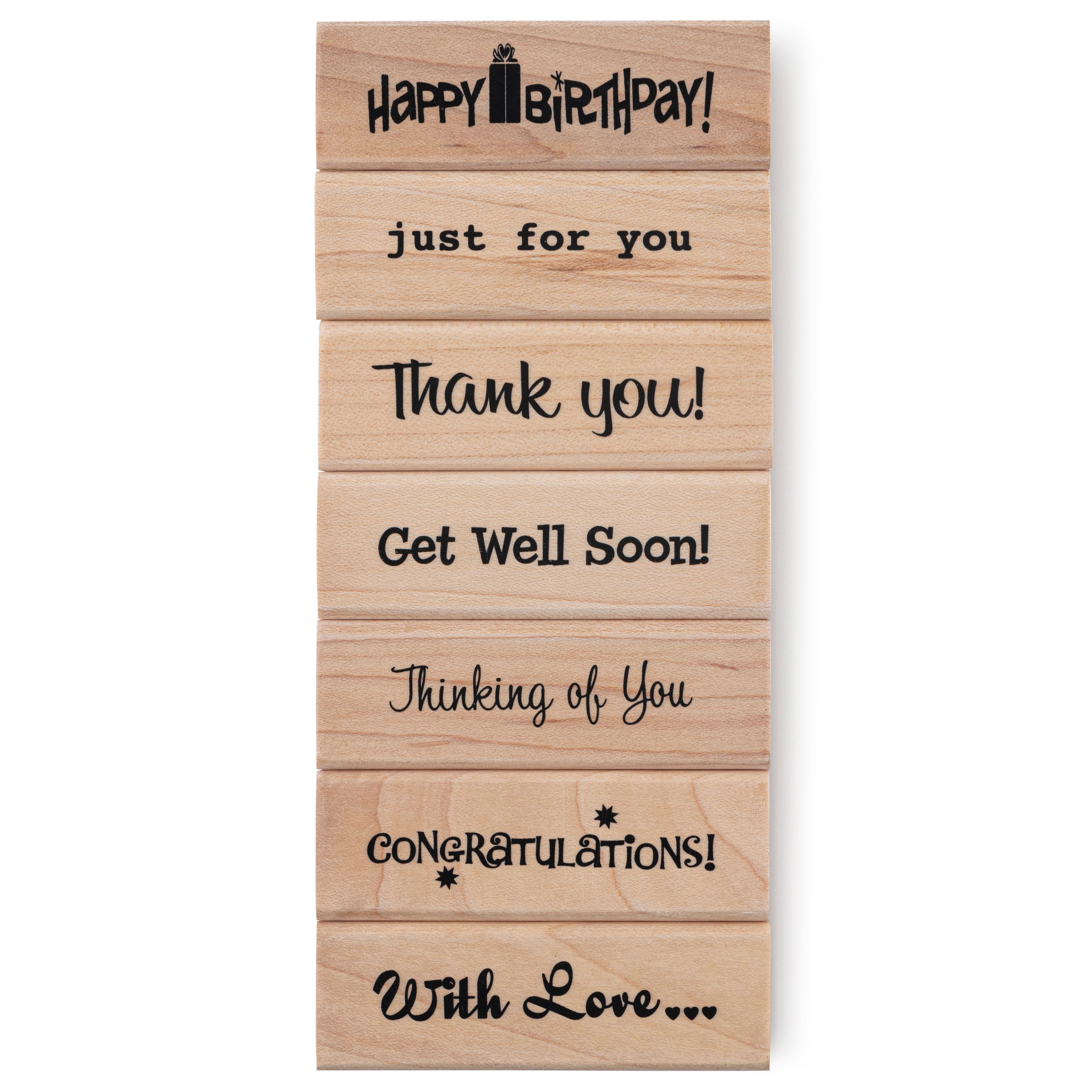 6 Pack: Greetings Wood Stamp Set by Recollections™