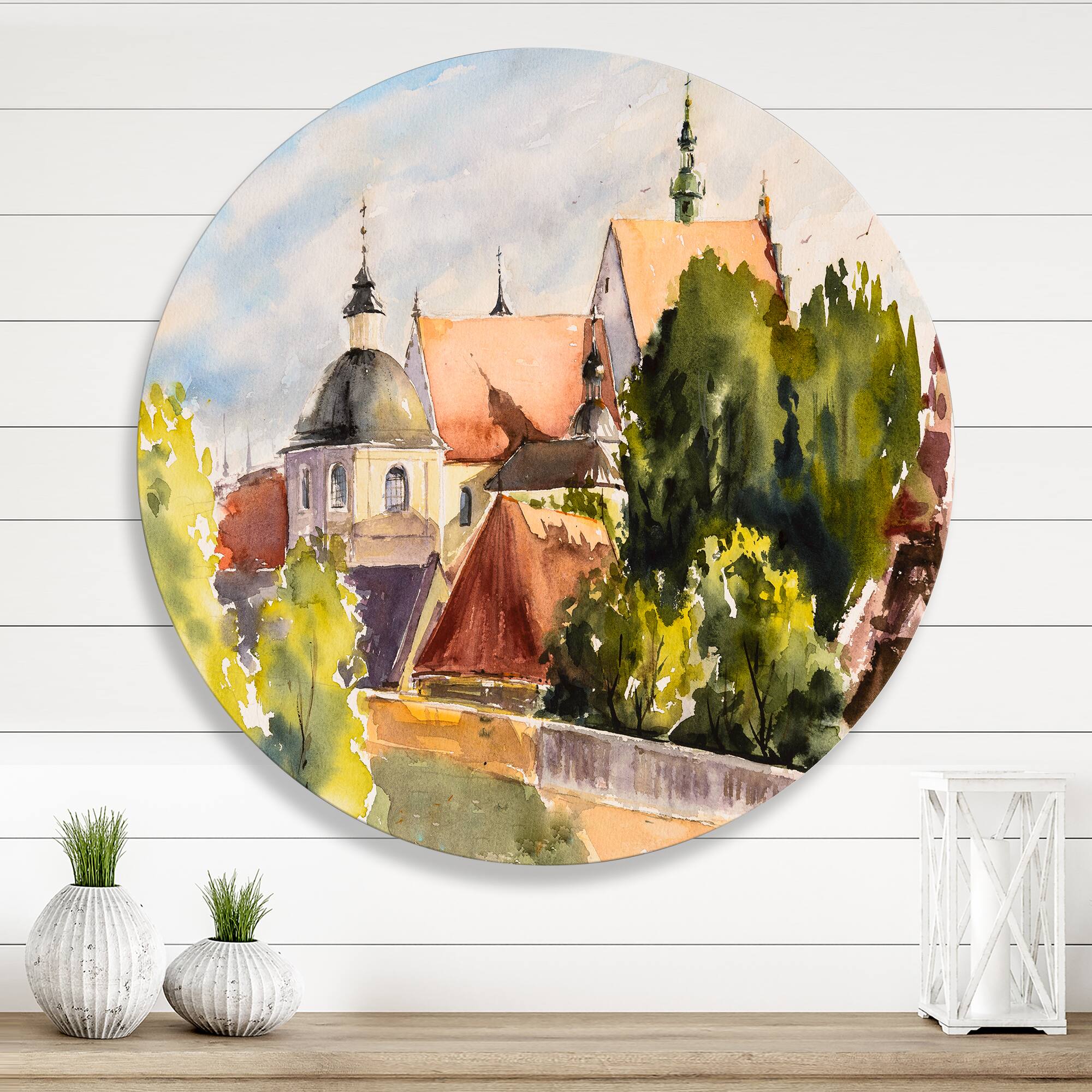 Designart - View of Old Polish City In Nature