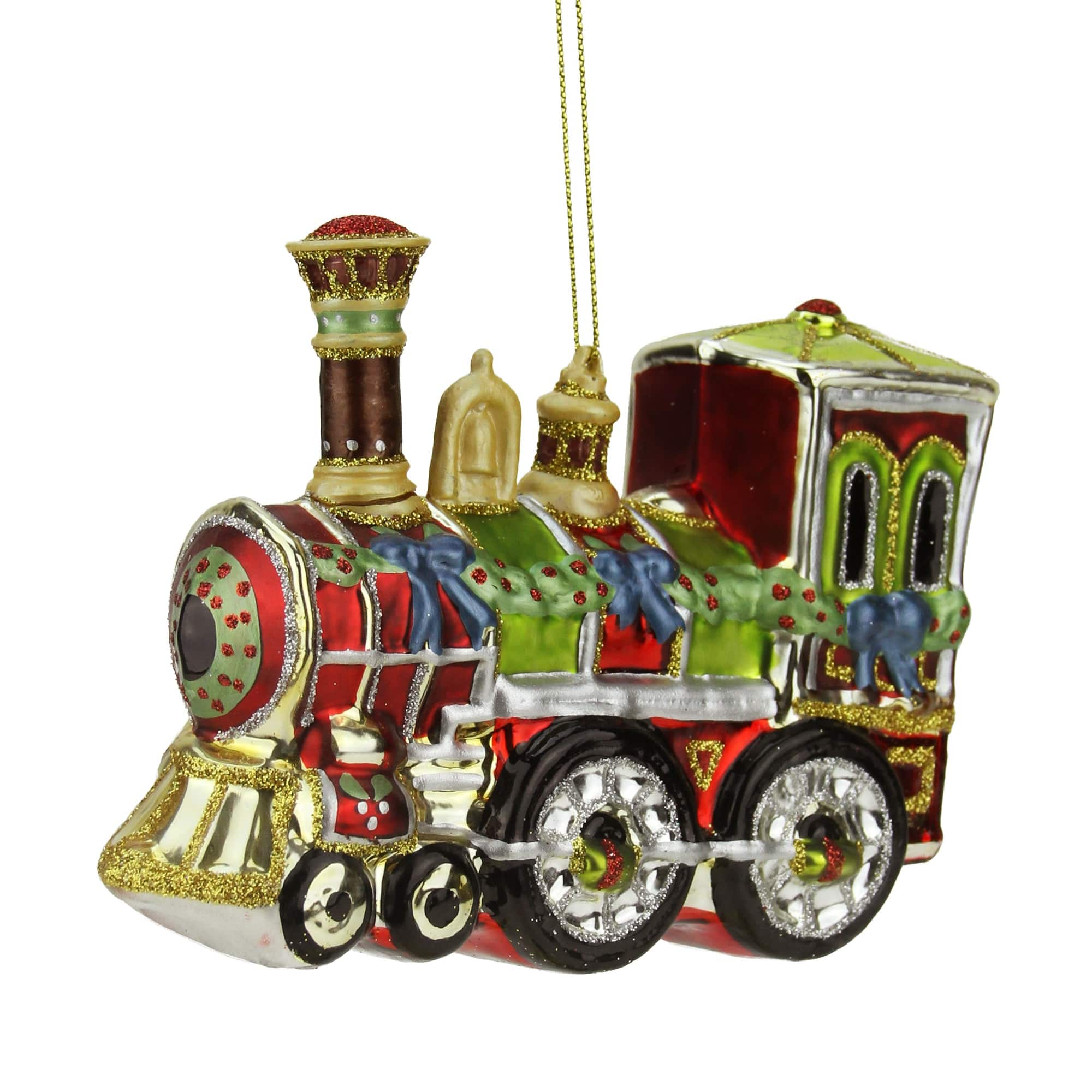 5.5" Red & Green Contemporary Train Christmas Ornament | Michaels