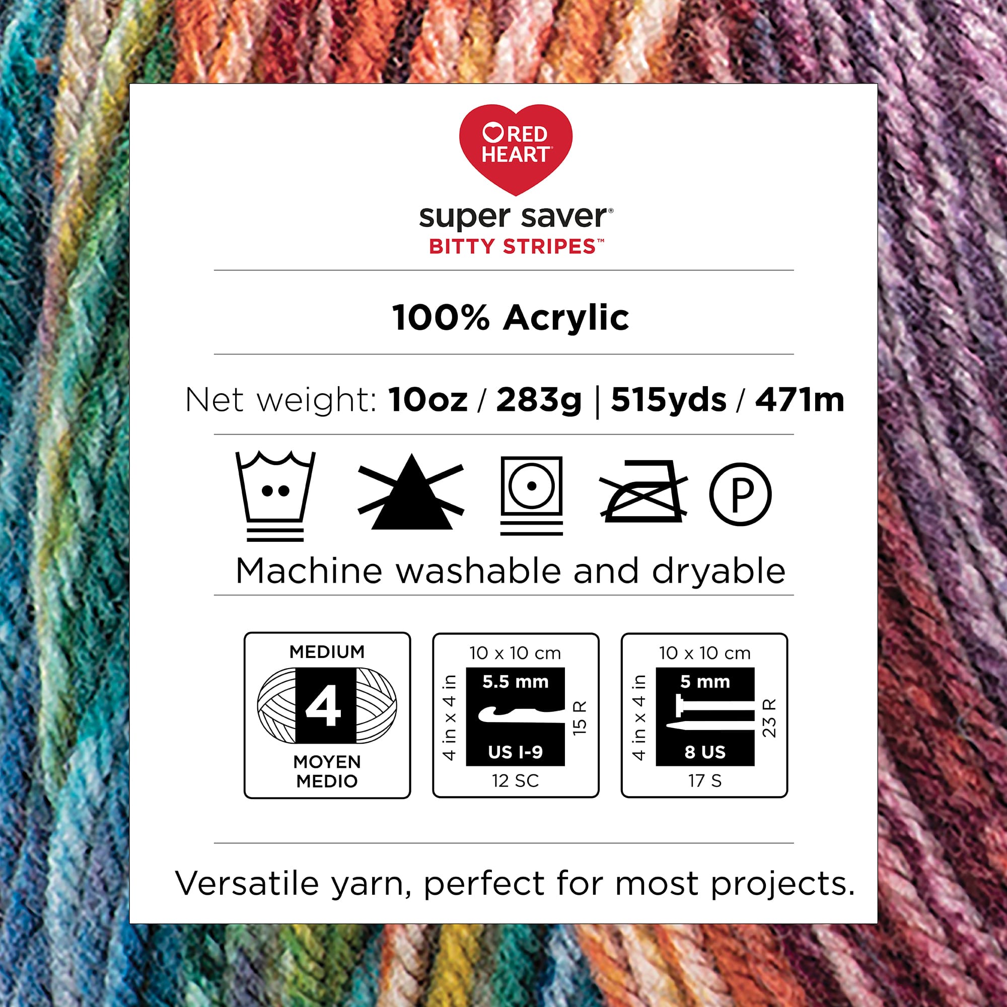 2 Pack Red Heart® Super Saver® Bitty Stripes™ Yarn