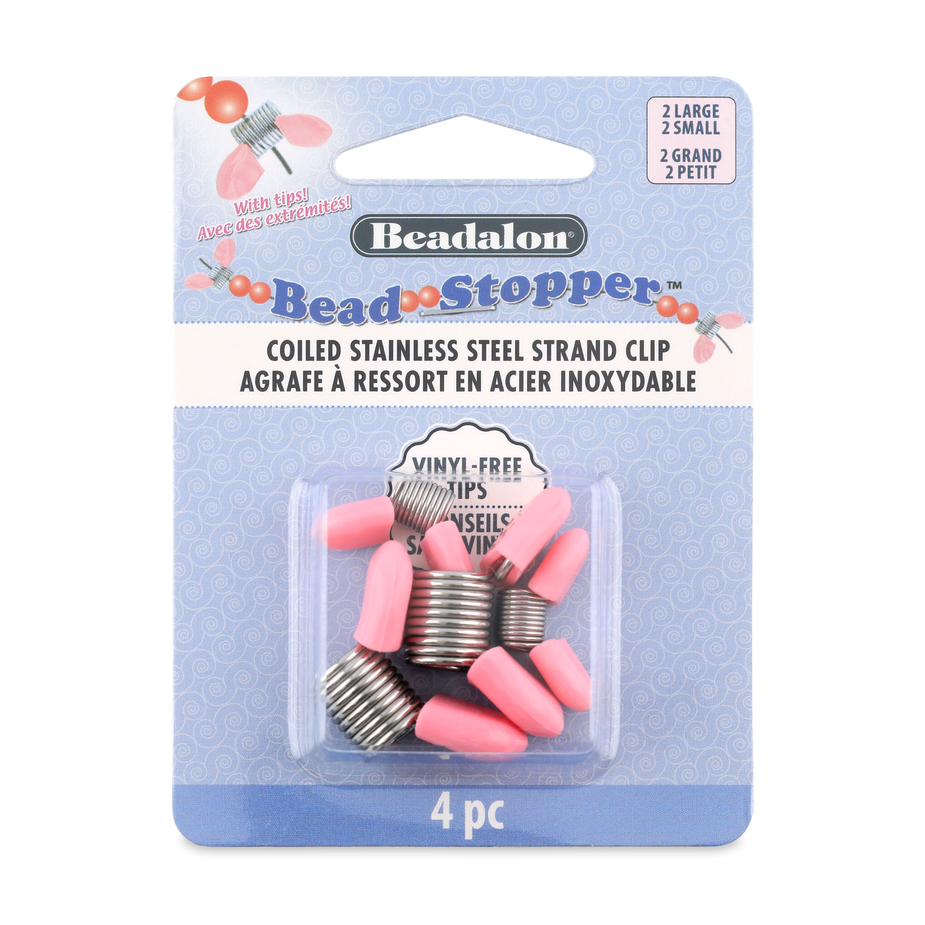 Beadalon® Bead Stopper™ Coiled Stainless Steel Strand Clip, 4ct.