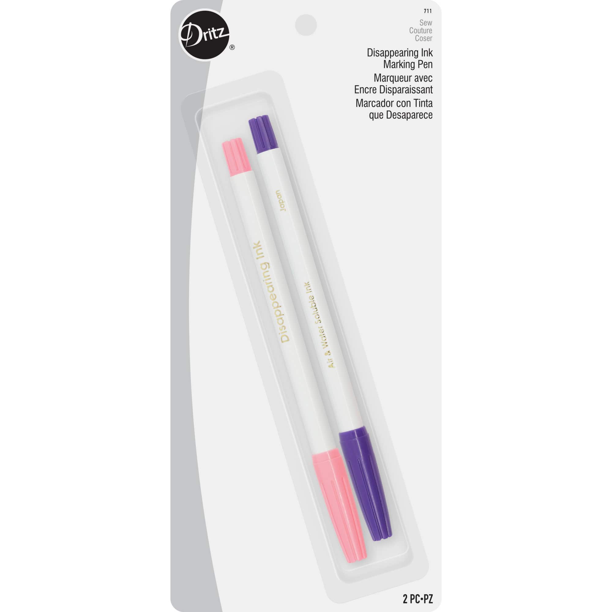 Dritz&#xAE; Pink and Purple Disappearing Ink Marking Pens, 2ct.