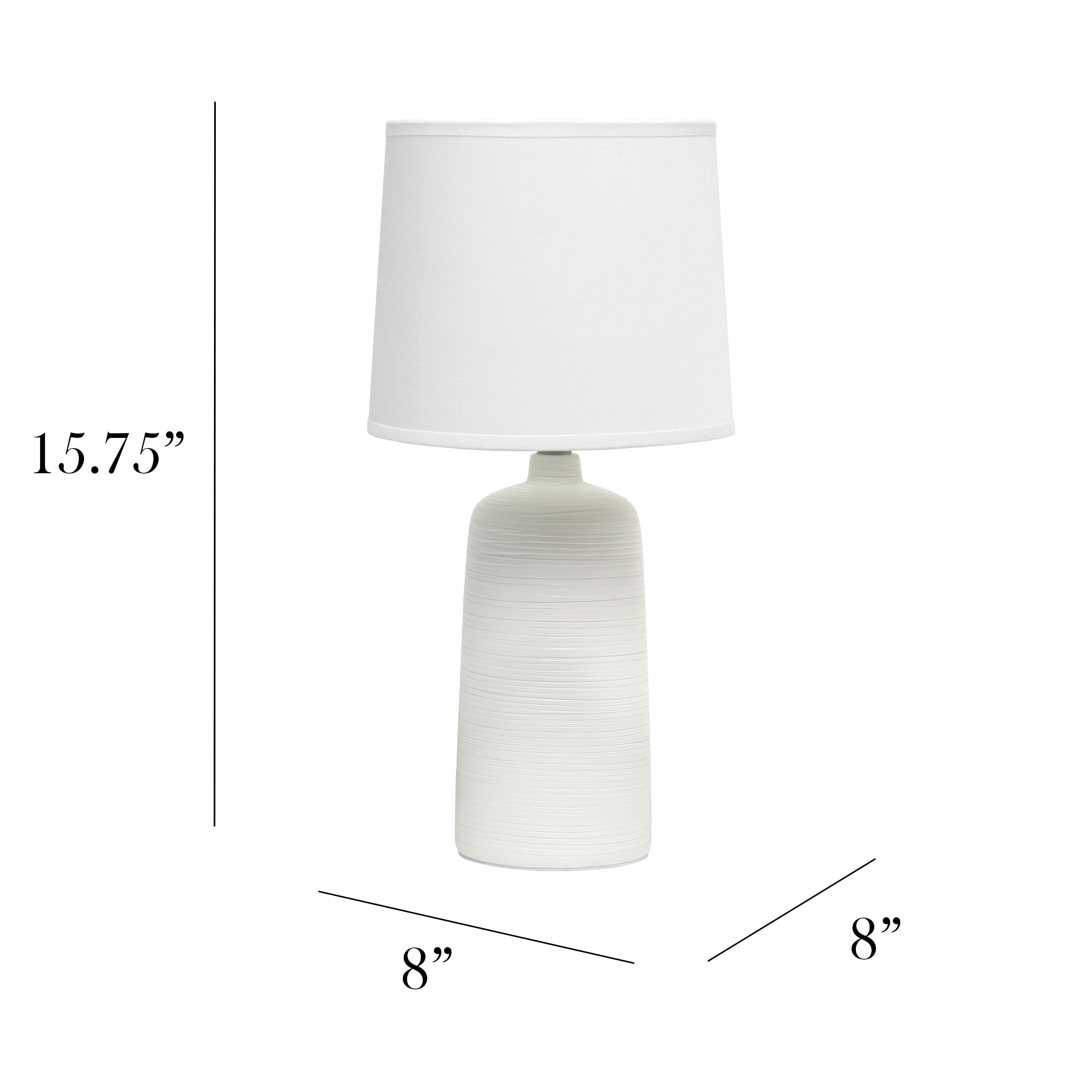 Simple Designs 16&#x22; Textured Linear Ceramic Table Lamp