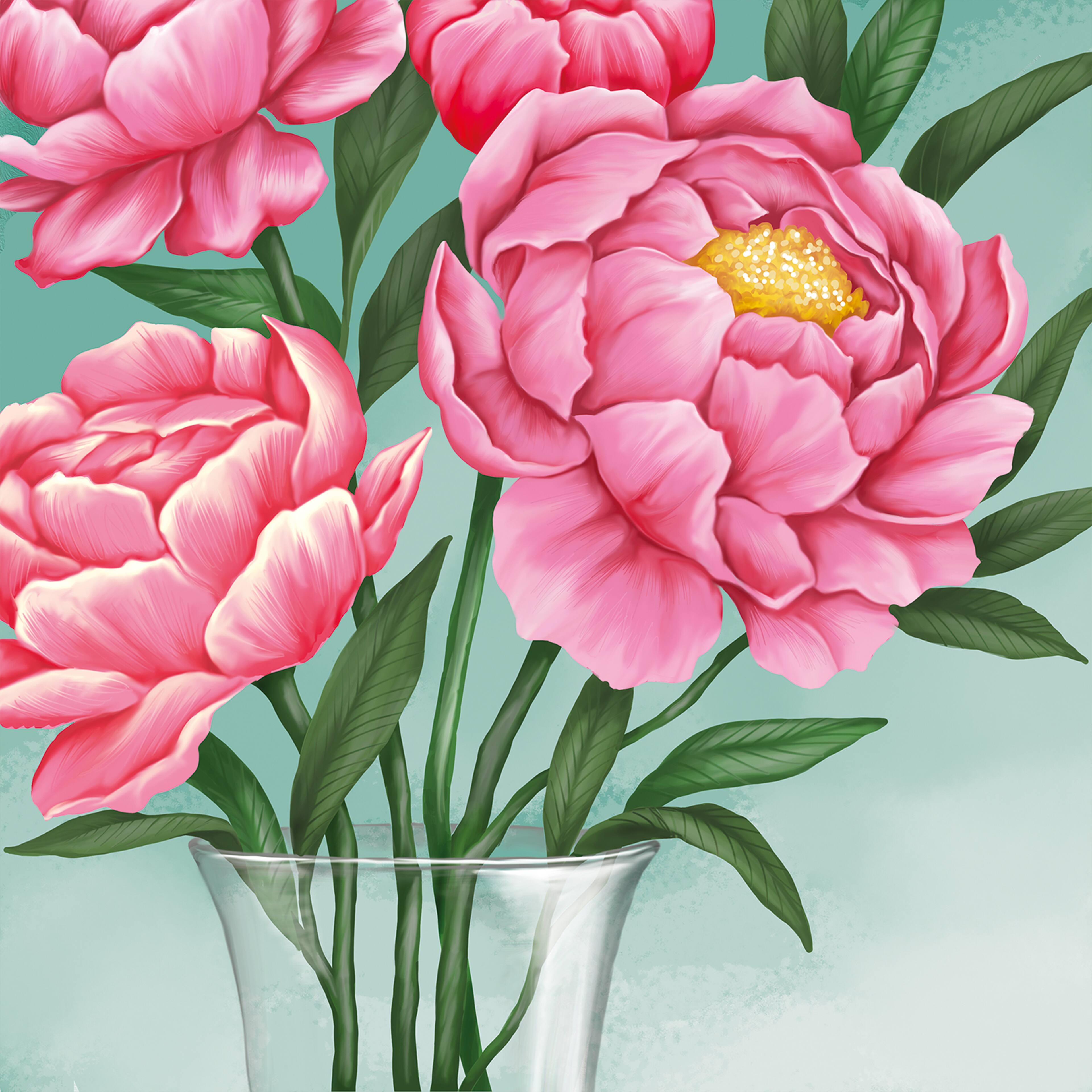 11" x 11" Peonies Canvas Painting Kit by Artist's Loft®