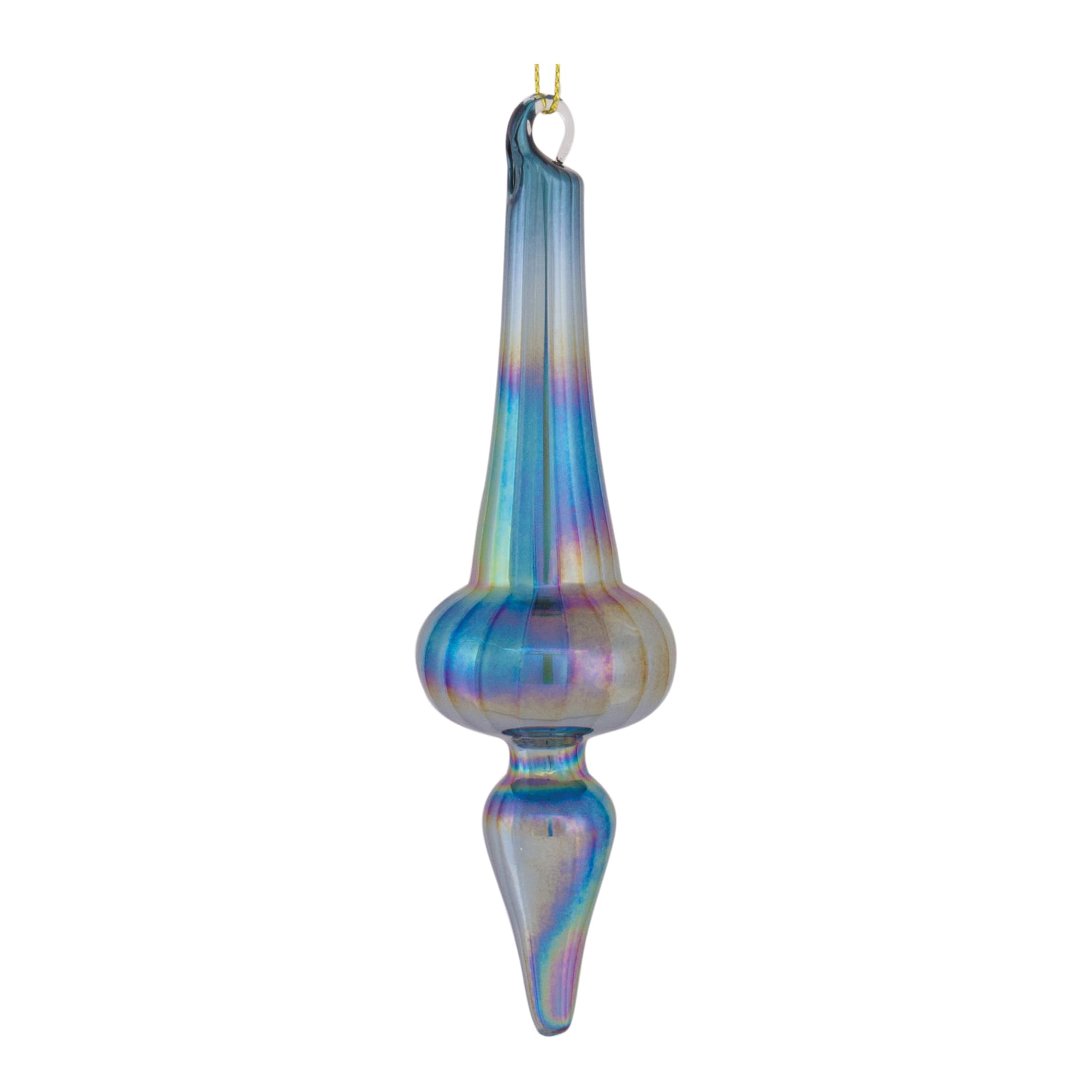 12ct. 6&#x22; Iridescent Glass Finial Drop Ornaments