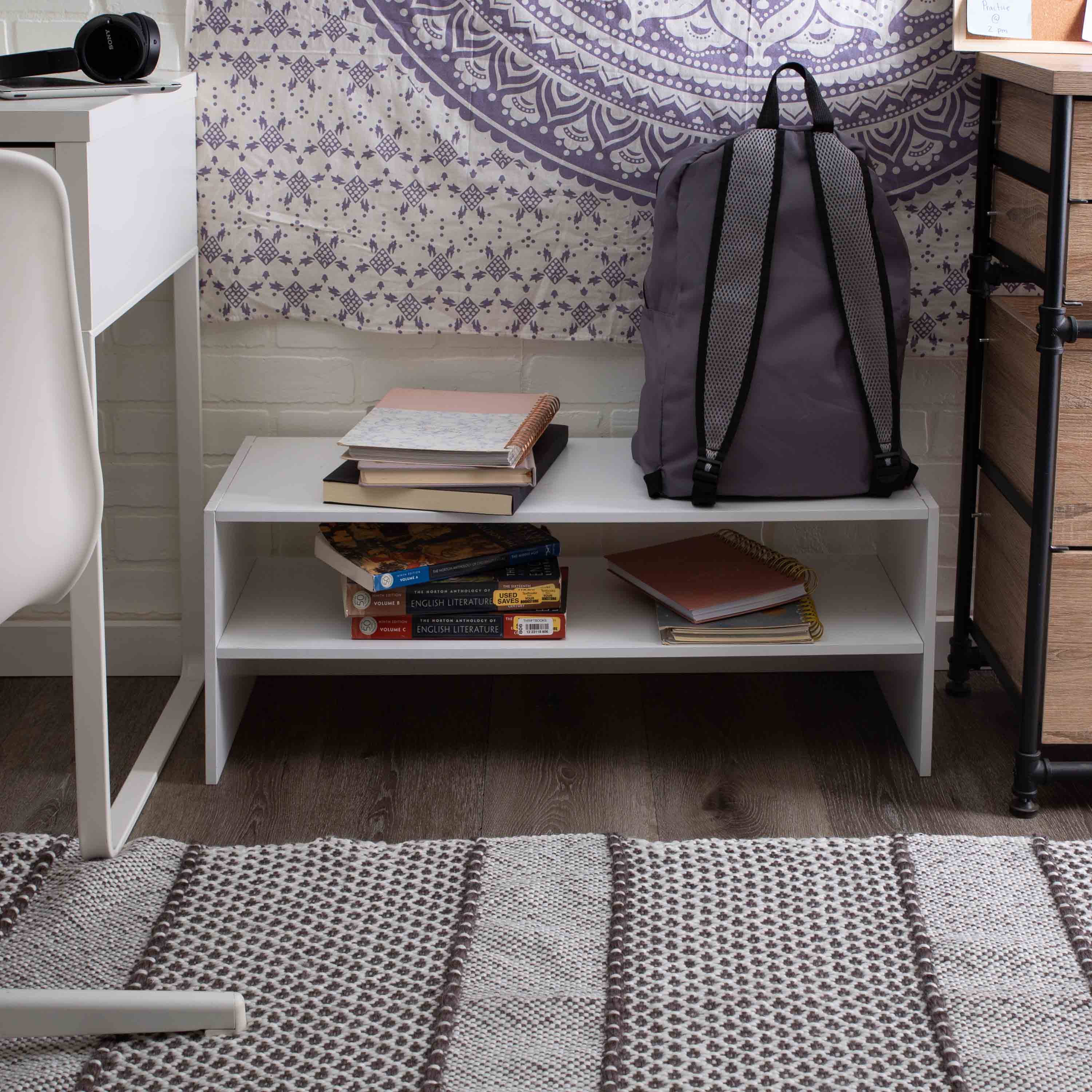 Organize It All White 2 Shelf Stackable Shoe Rack