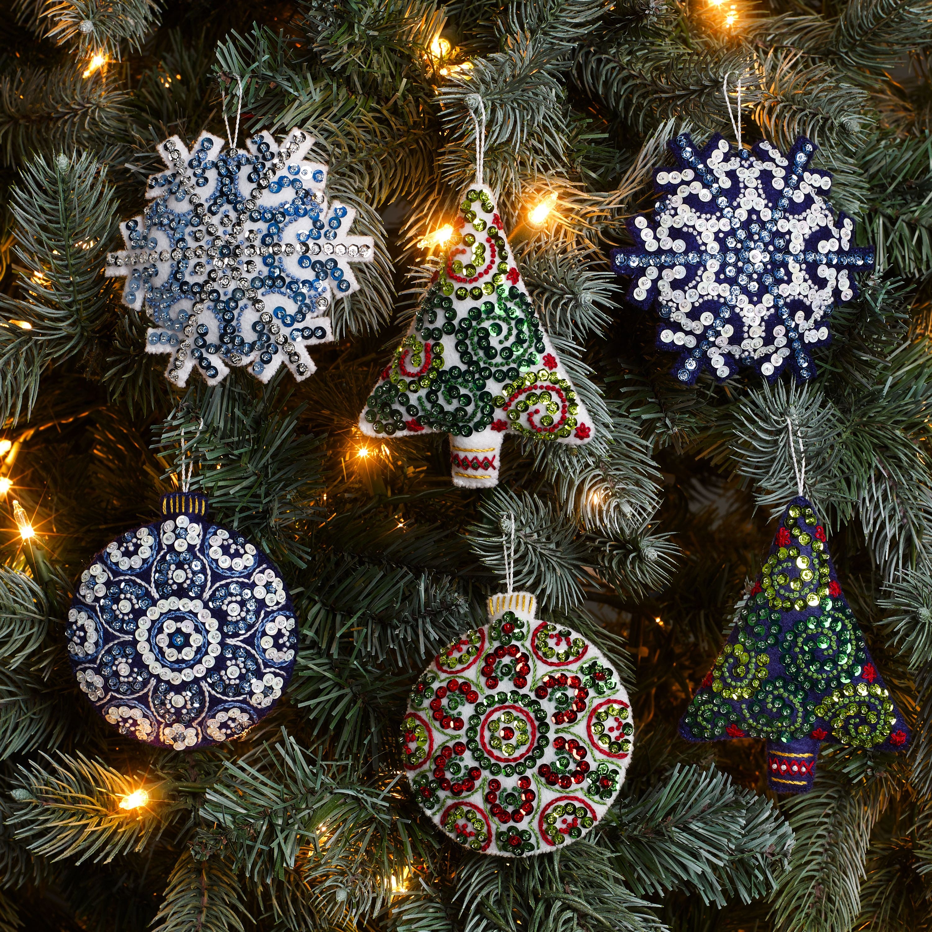 Bucilla&#xAE; Holiday Mandala Felt Ornaments Applique Kit