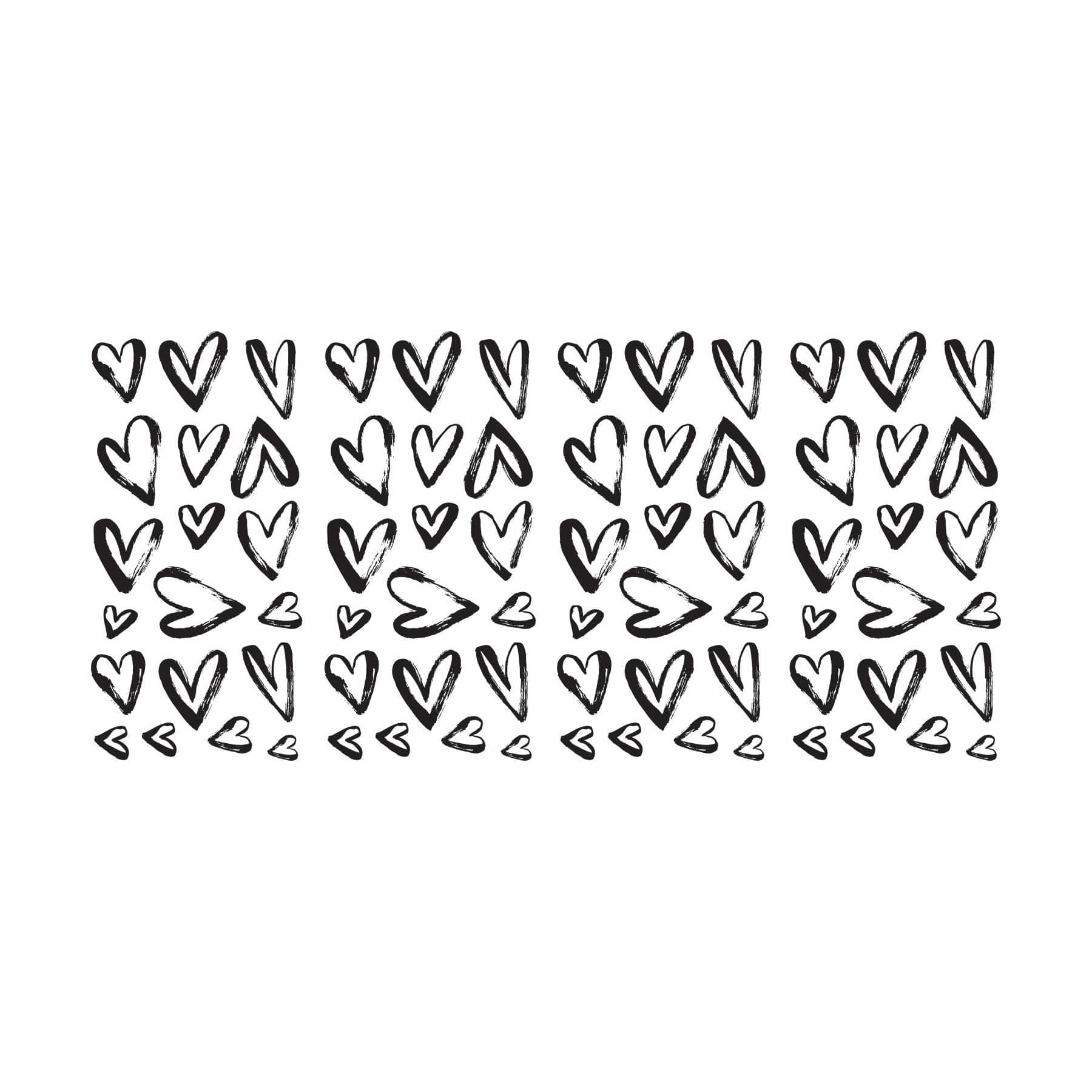 RoomMates Black Sketchy Hearts Peel &#x26; Stick Wall Decals